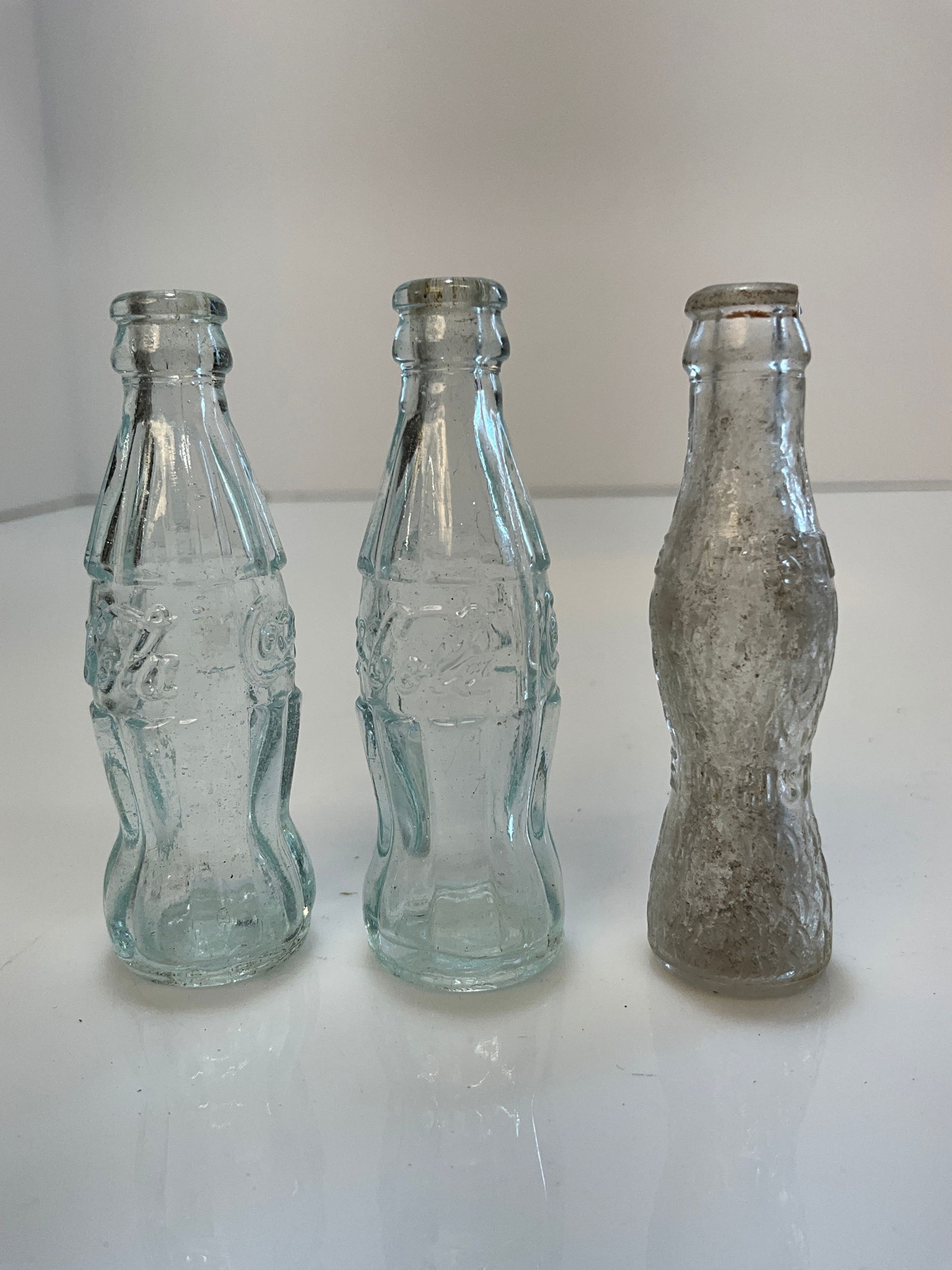 3 Miniature Soda Pop Bottles - 2 Coca Cola and 1 Whistle (1 of 4)