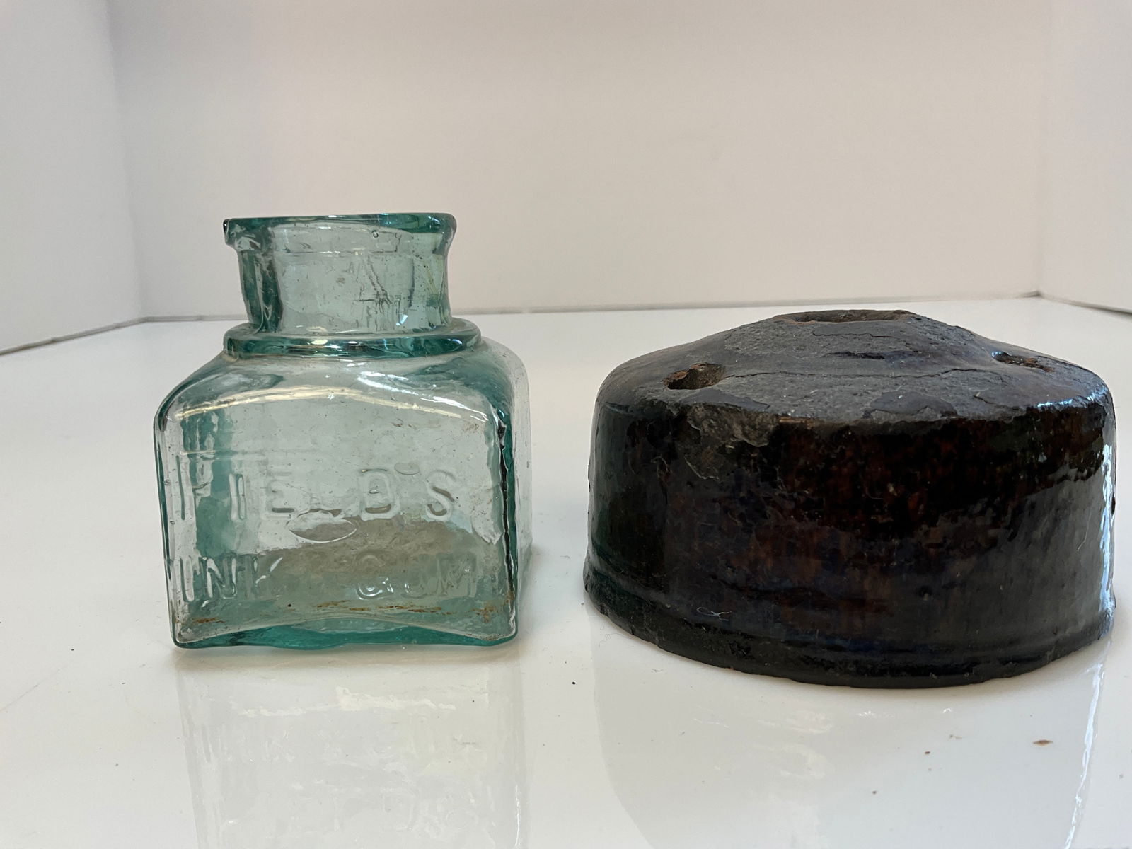 Fields Ink & Gum - Four Sided Ink Bottle & a Bennington Style Pottery Ink (1 of 8)
