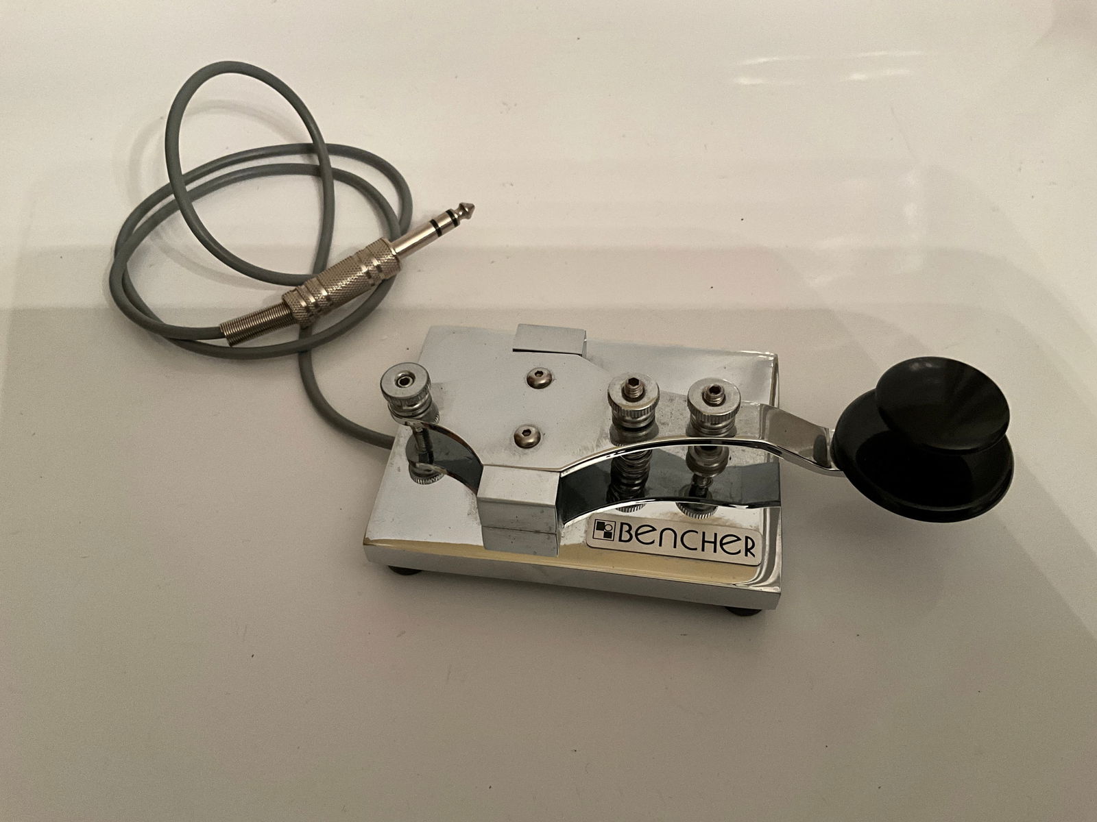 Bencher Straight Key Model RJ-1 Chrome Morse Code CW Telegraph (1 of 3)