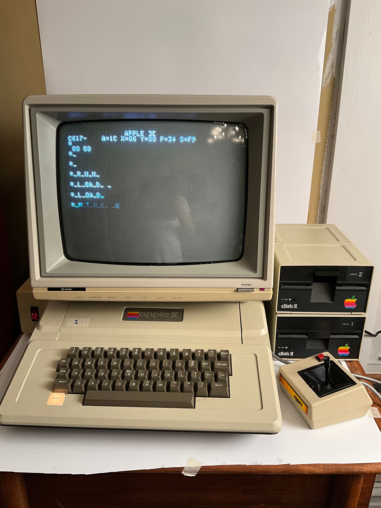 Apple II Computer (Working) Two Disk Drives and Joystick - Early Number A2M001 - A2S1-8990 (1 of 10)