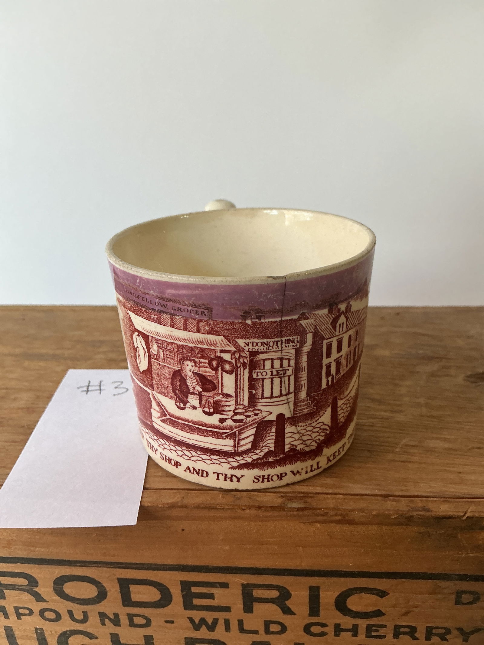 Creamware Child's Mug with Motto. (1 of 4)