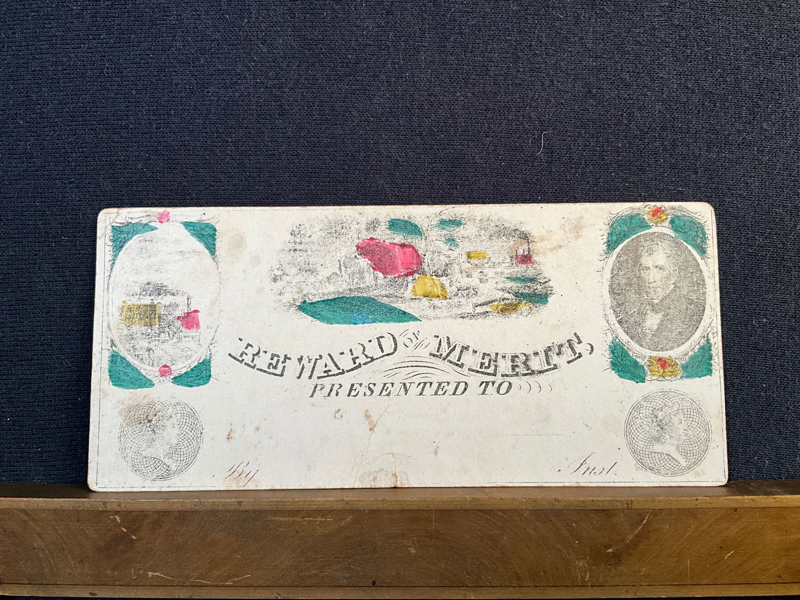 Rewards of Merit, ca. 1800s, Trains, and William Henry Harrison (1 of 2)