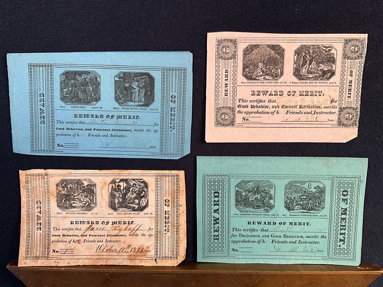 Rewards of Merit, ca. 1850s - Lot of 4 (1 of 4)