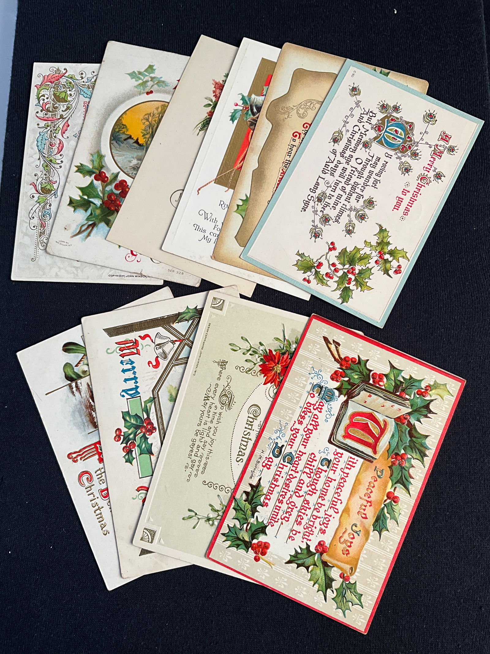 Post Cards, 1910-1915, Lot of 10 - Merry Christmas Post Cards (1 of 5)
