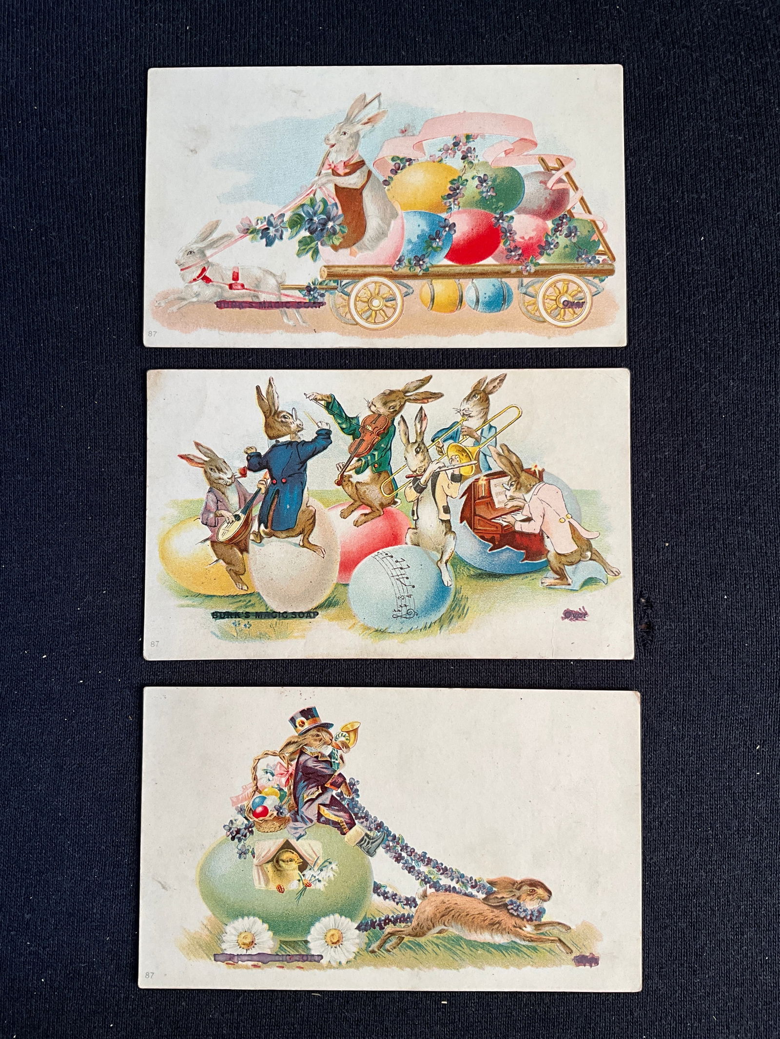 Post Cards, Ca. 1900 - 1910, Lot of 3 – Easter Trade Cards (1 of 2)