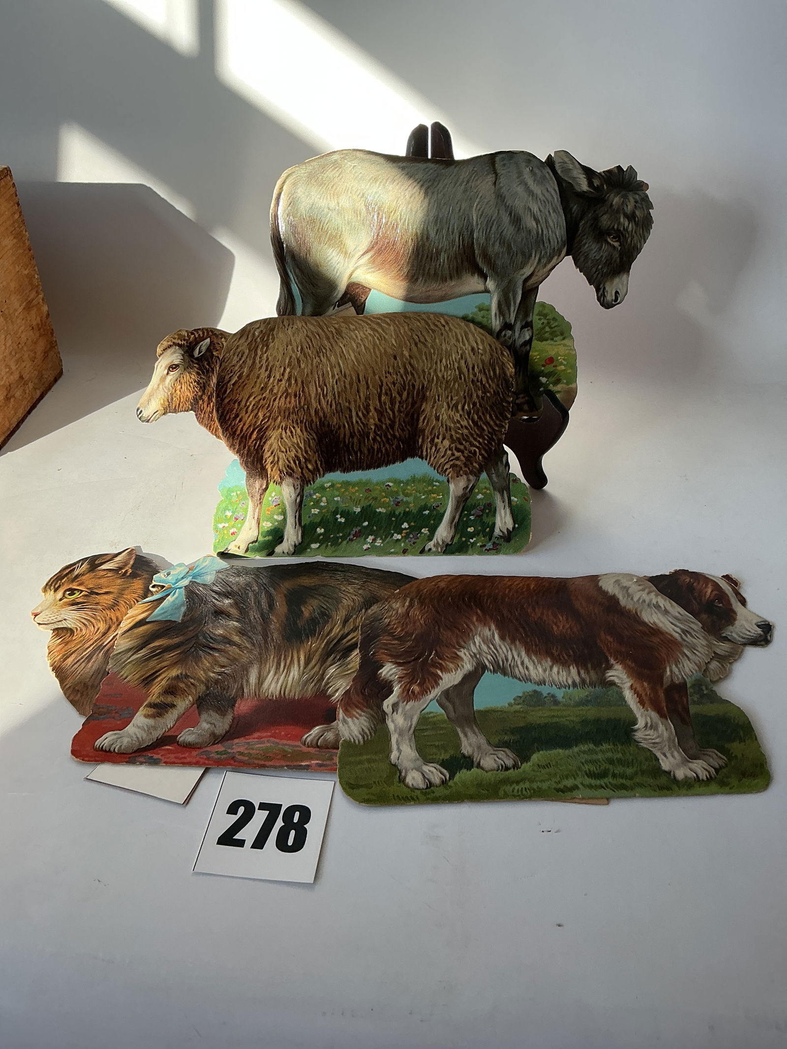 Lot of 4 Cardboard Animals w/ Movable Heads (1 of 4)