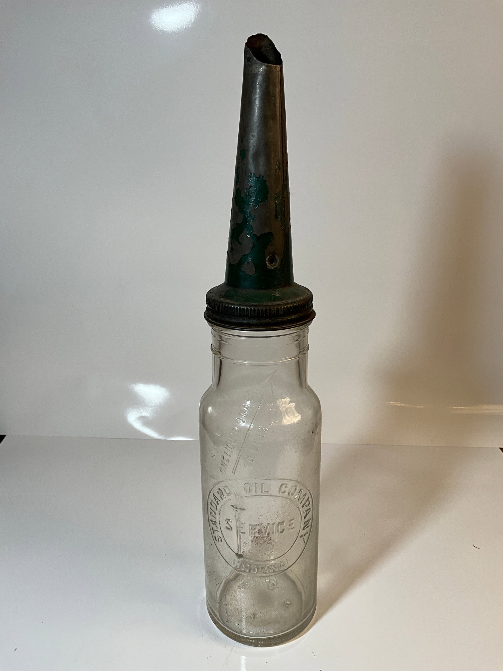 Glass Oiling Can - Standard Oil Company Service, Indiana with Metal Pouring Spout (1 of 6)
