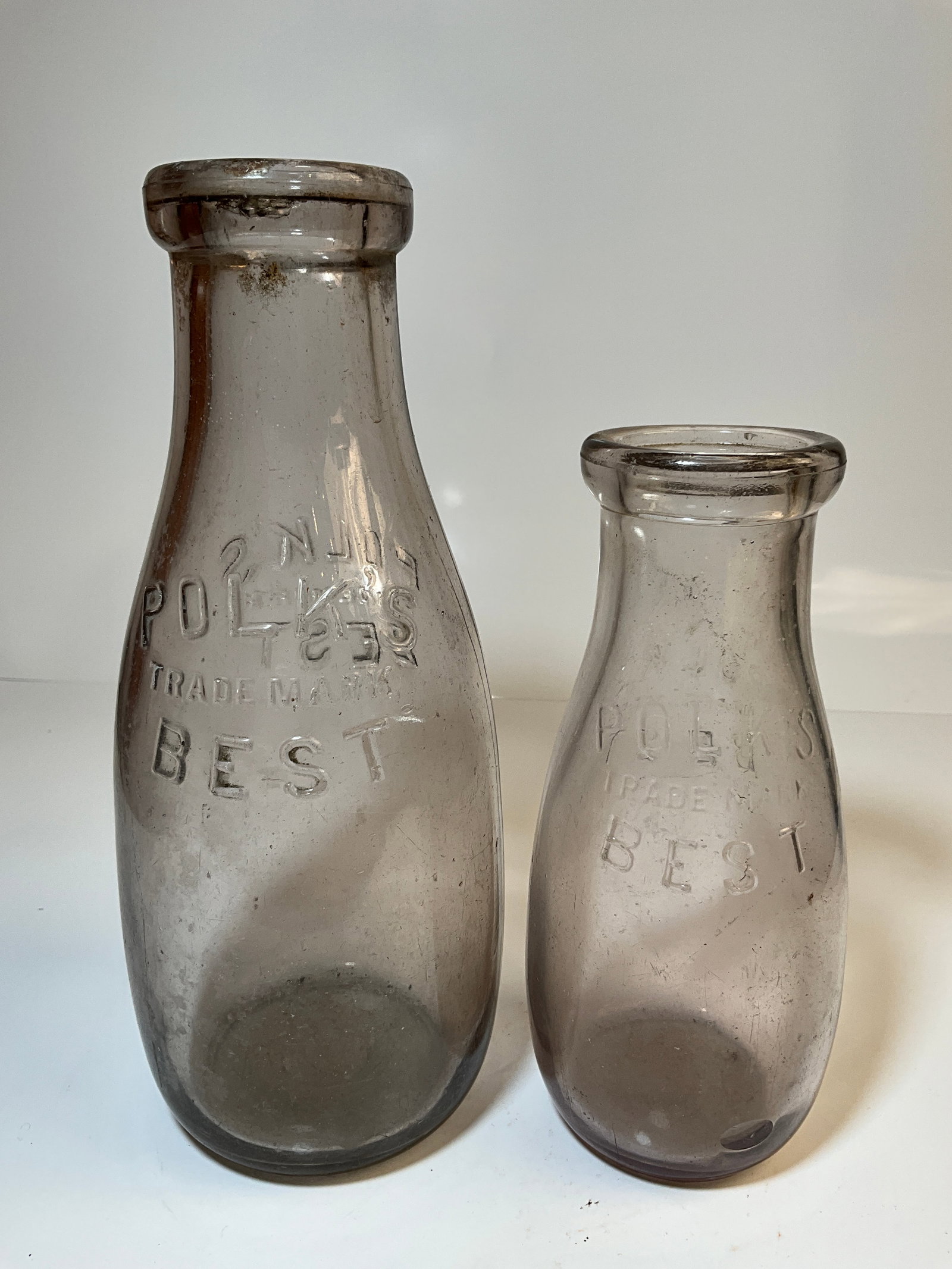 Vintage Milk Bottles - Two Polks Best Milk Bottles - Indianapolis Indiana - Qt & Pt (1 of 5)