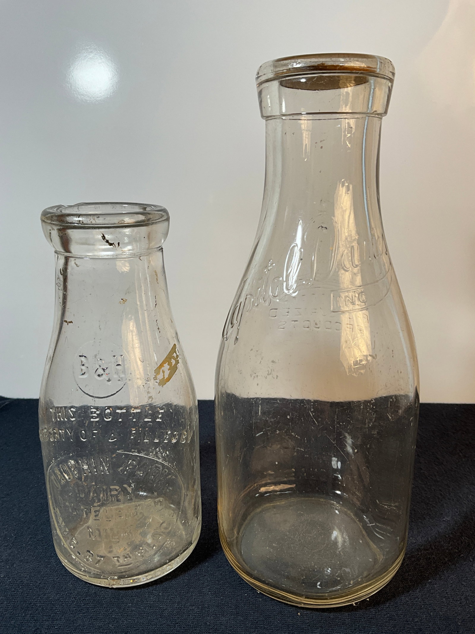 Two Milk Bottles, Capitol Dairy from Indianapolis and Dauphin Park from Chicago (1 of 8)