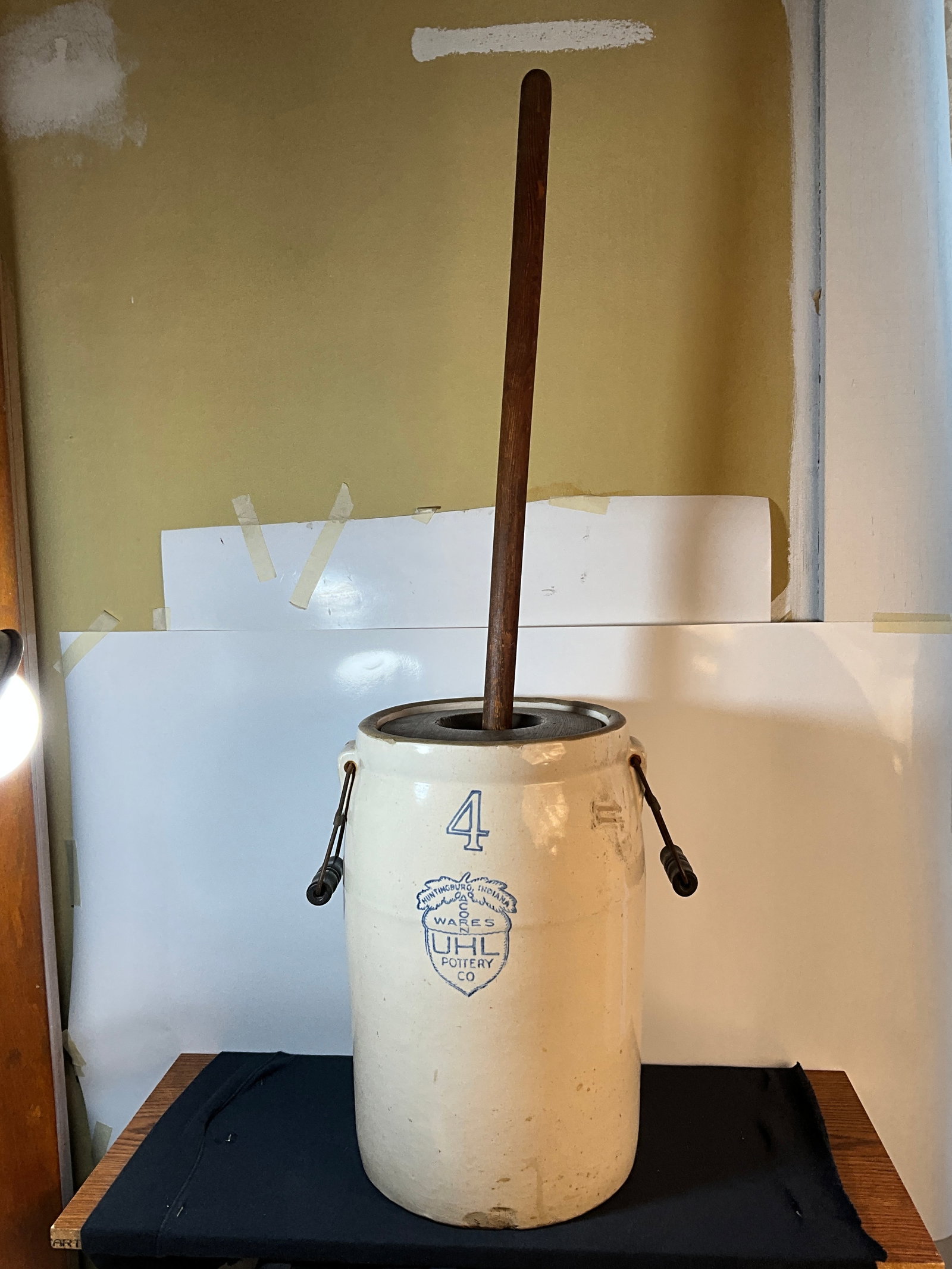 4 Gallon UHL Butter Churn with Bale Handles and Wooden Churn, Huntingburg Indiana, Acorn Wares (1 of 11)