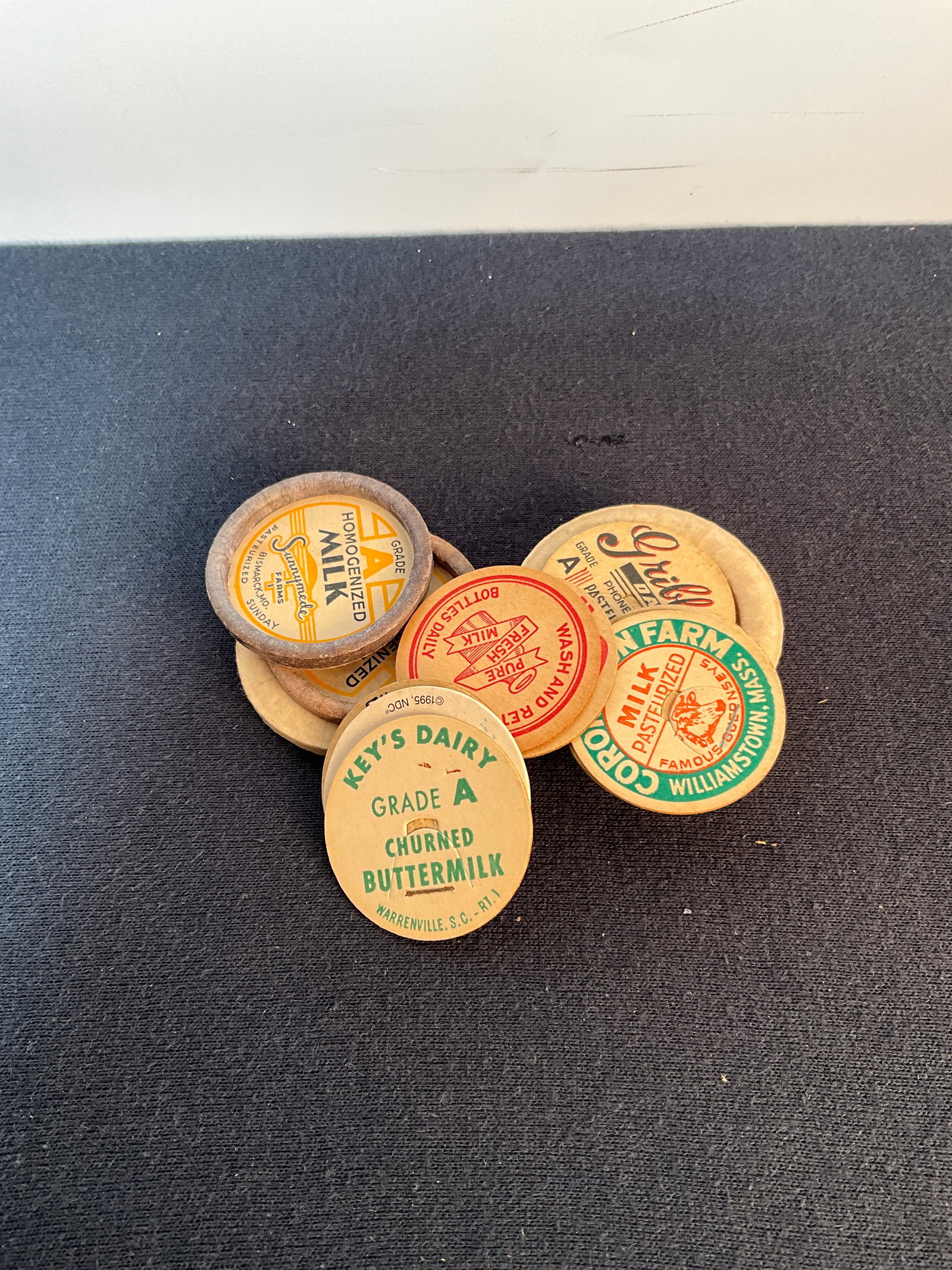 15 Various Milk Caps From all over the US. (1 of 3)