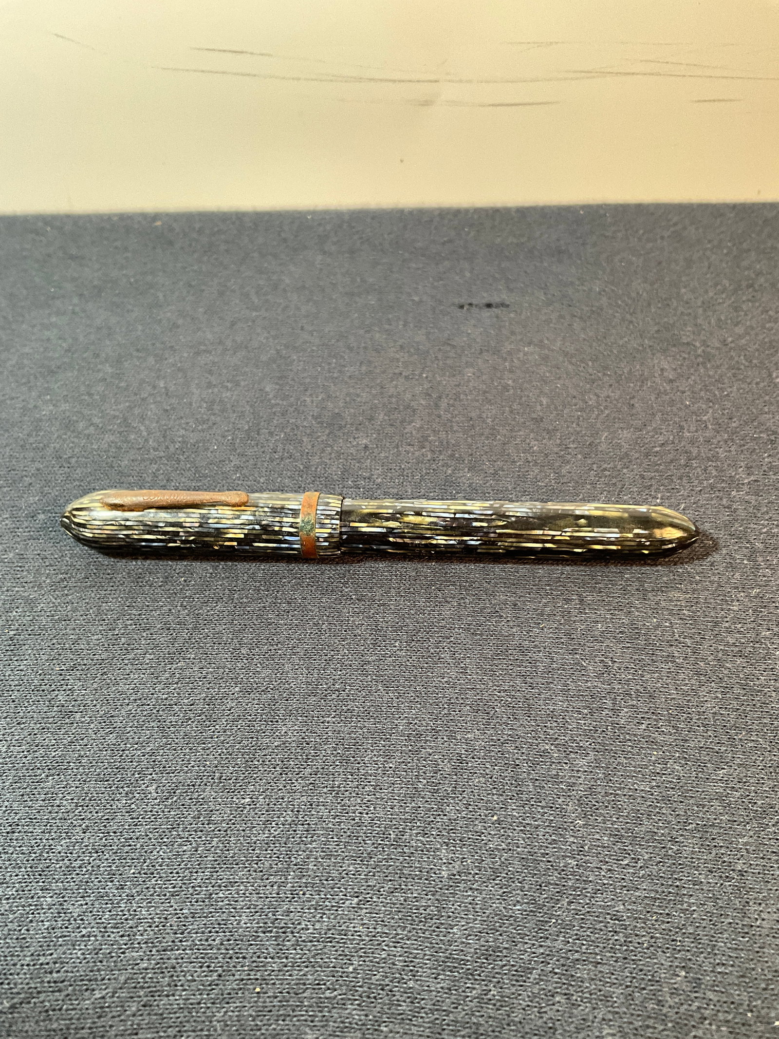 Conklin Fountain Pen with 14K Nib - Striated Tortoise Shell/Mother of Pearl, Plunger Fill (1 of 5)