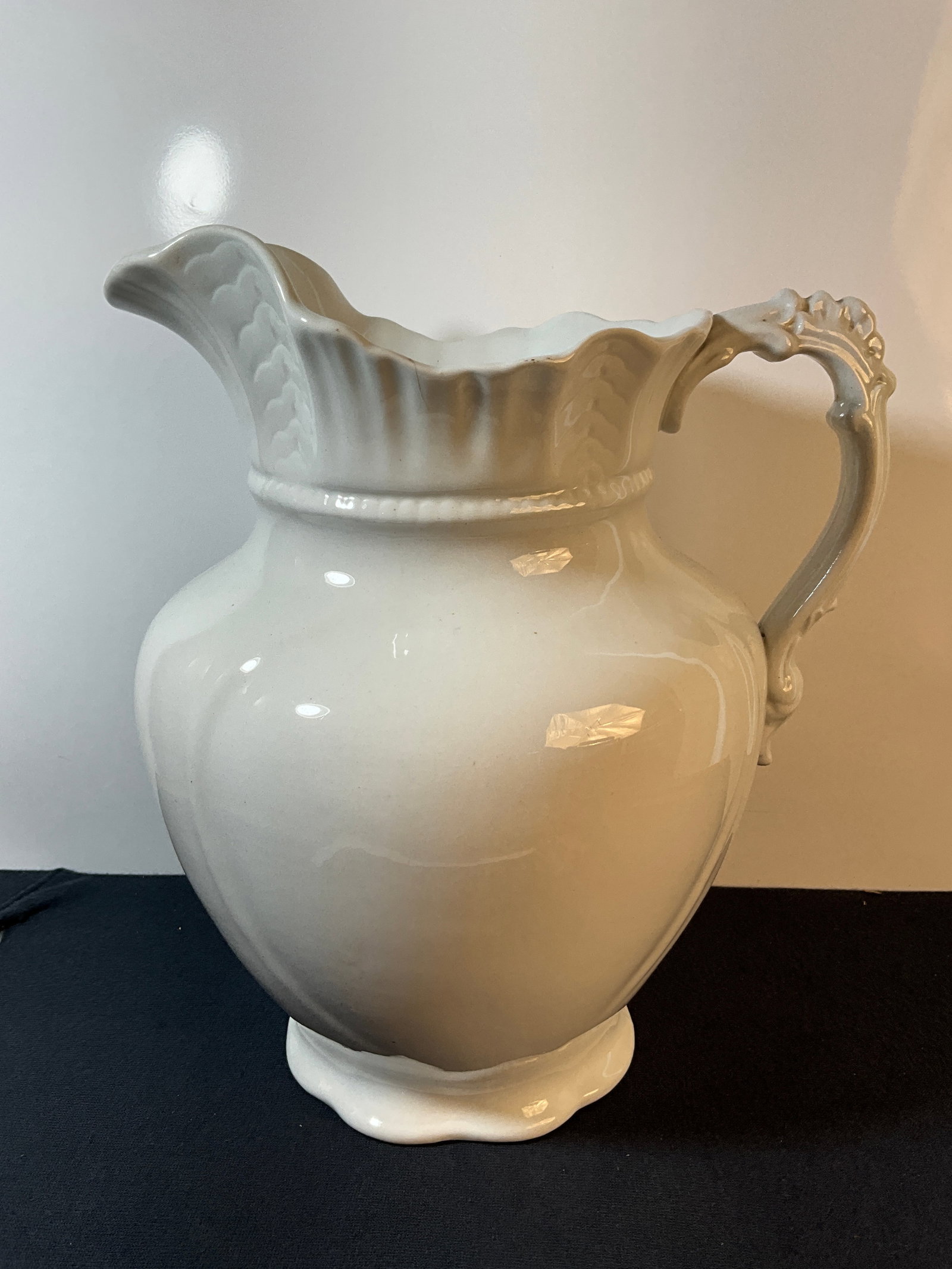 Victorian Royal Ironstone China, Pitcher, White, Large, Alfred Meaklin Ltd. England. NICE (1 of 7)