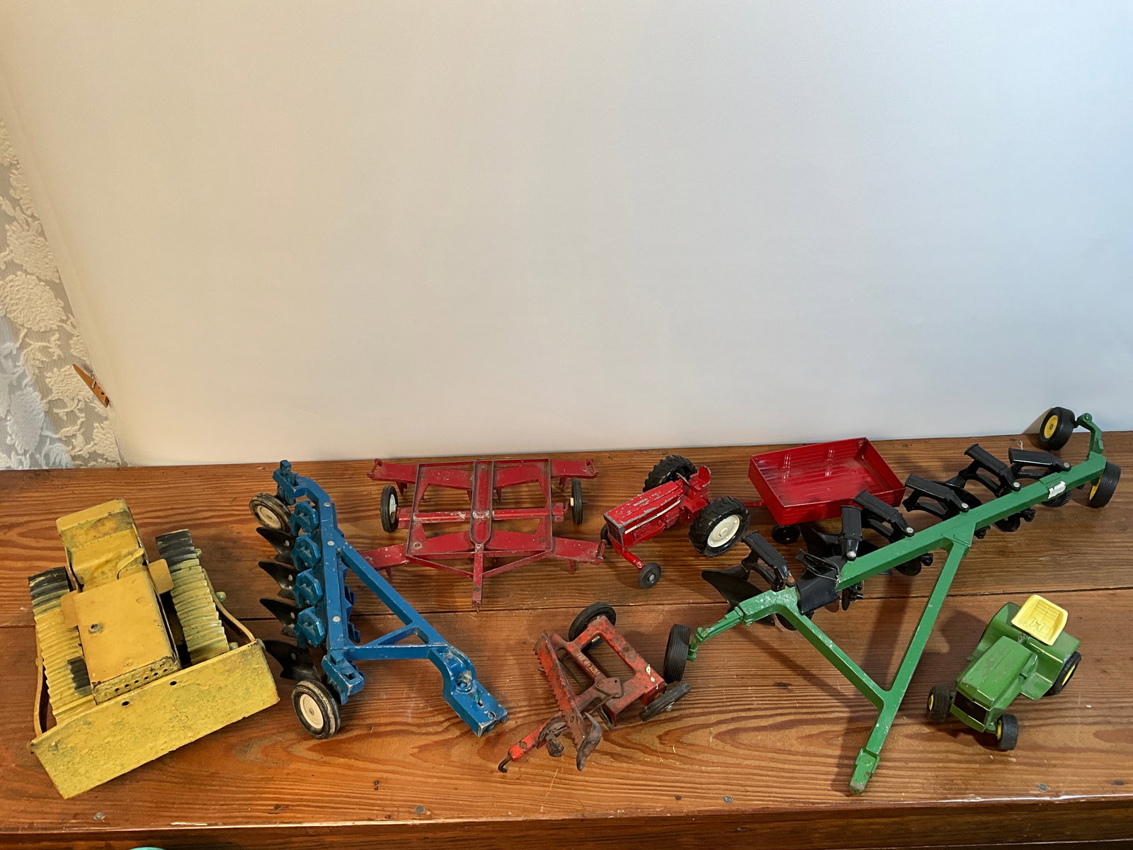 Lot of Toy Farm Implements and Two Small Tractors (1 of 7)