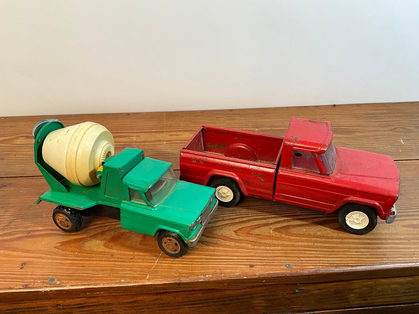 Two Metal Toy Trucks, One Cement Truck and One Jeep (1 of 4)