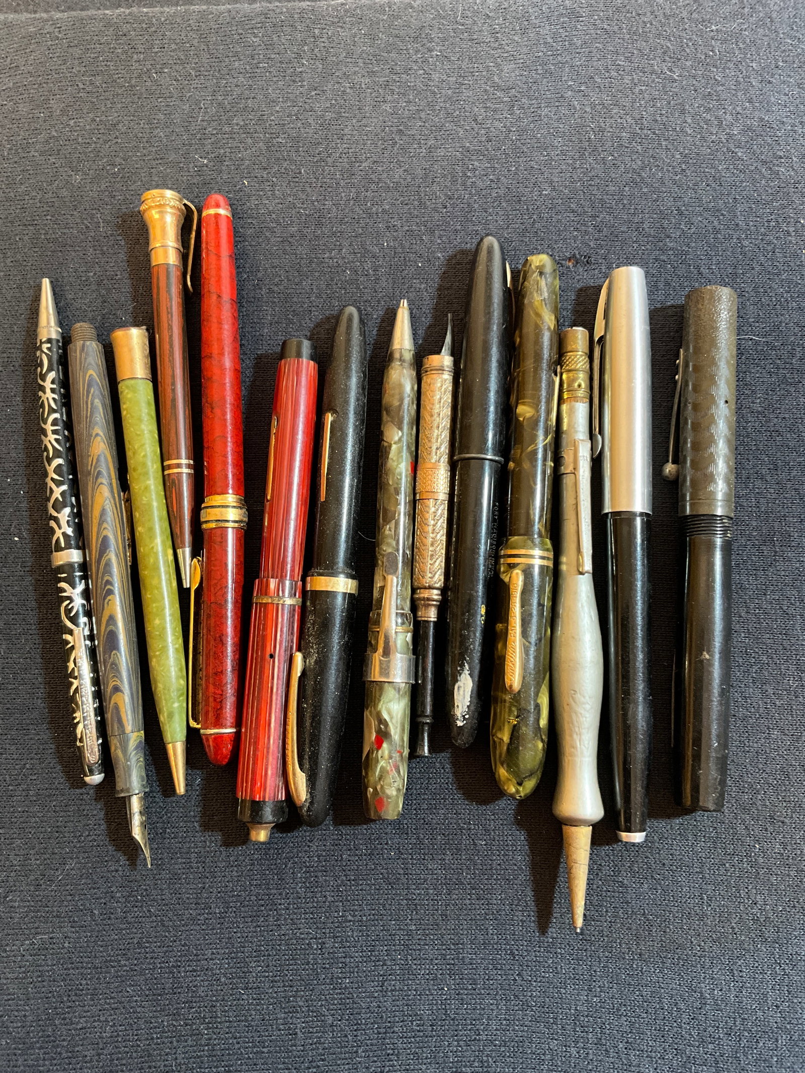 Lot of 14 Pens and Pencils, Two Pens are Sheaffers with 14K Nibs (1 of 2)