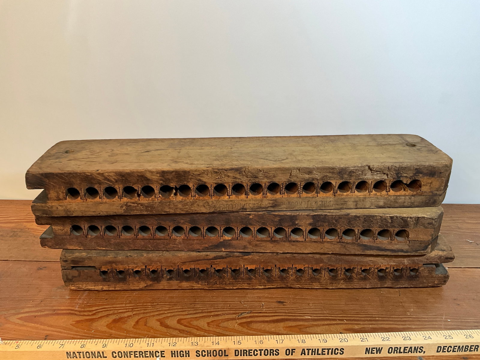 Lot of 3 Vintage Antique Wood Tobacco Cigar Mold Press's from Alexandria Indiana (1 of 8)
