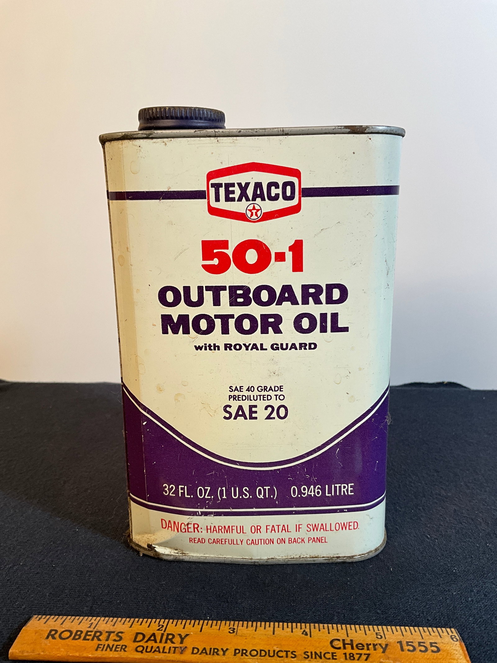 Texaco Outboard Motor Oil Quart Tin Can (1 of 7)