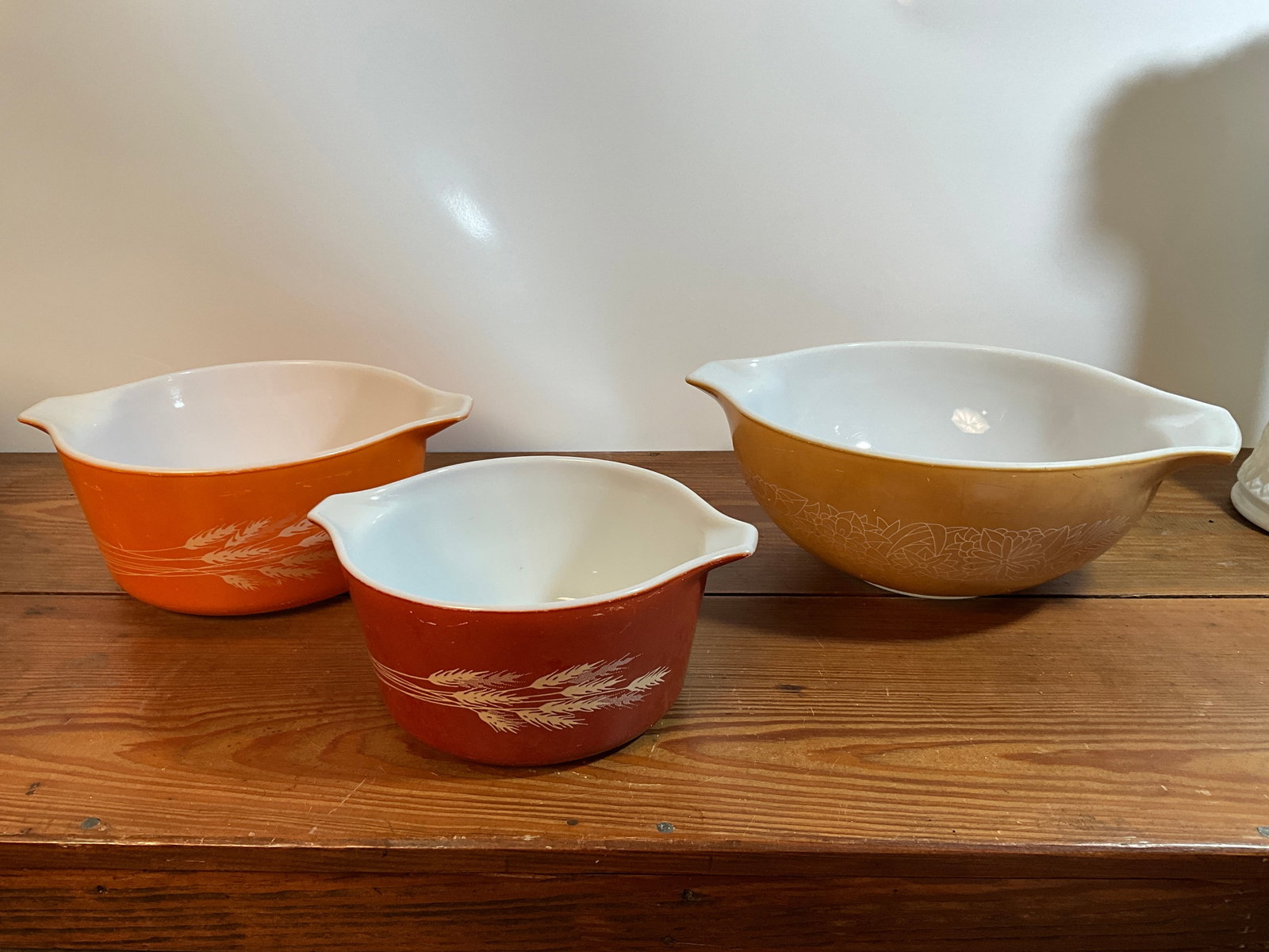 Lot of Three Pyrex Bowls. Late 60's or 1970s (1 of 10)