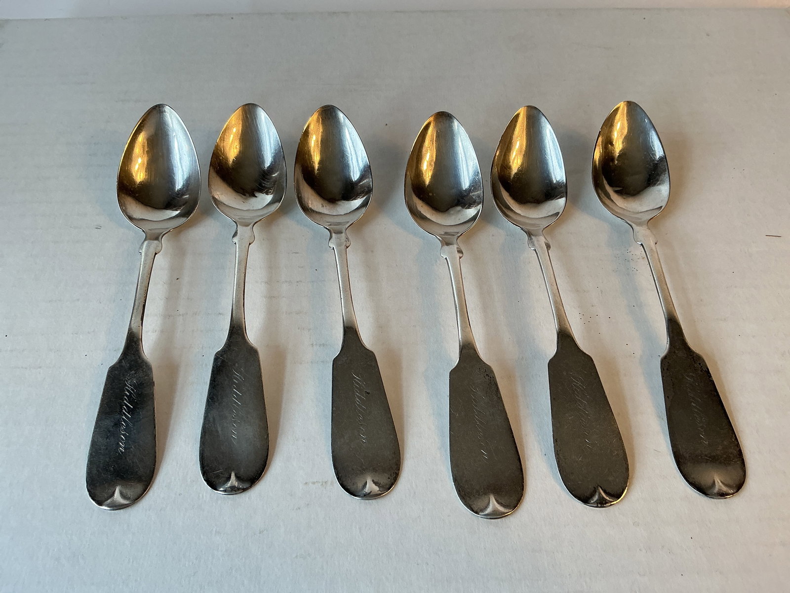 Lot of 6 Matching Coin Silver Teaspoons.. (1 of 4)