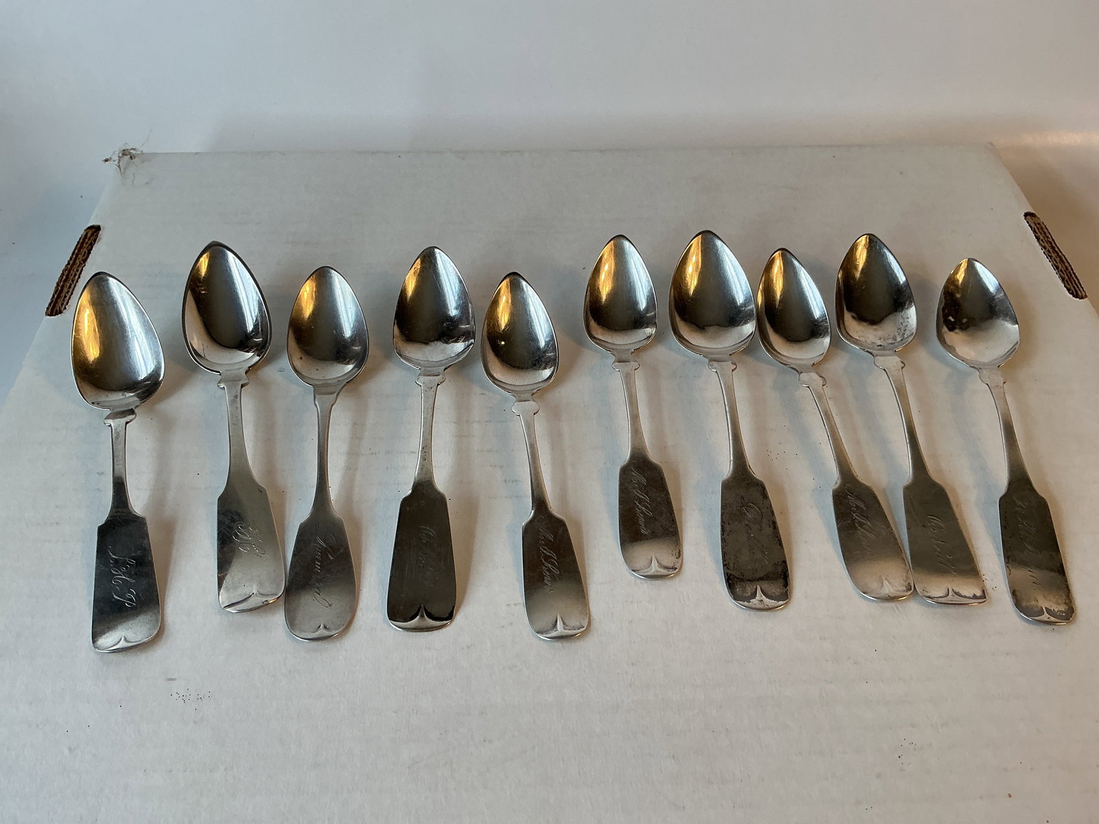 Lot of 10 Coin Silver Teaspoons.. (1 of 4)