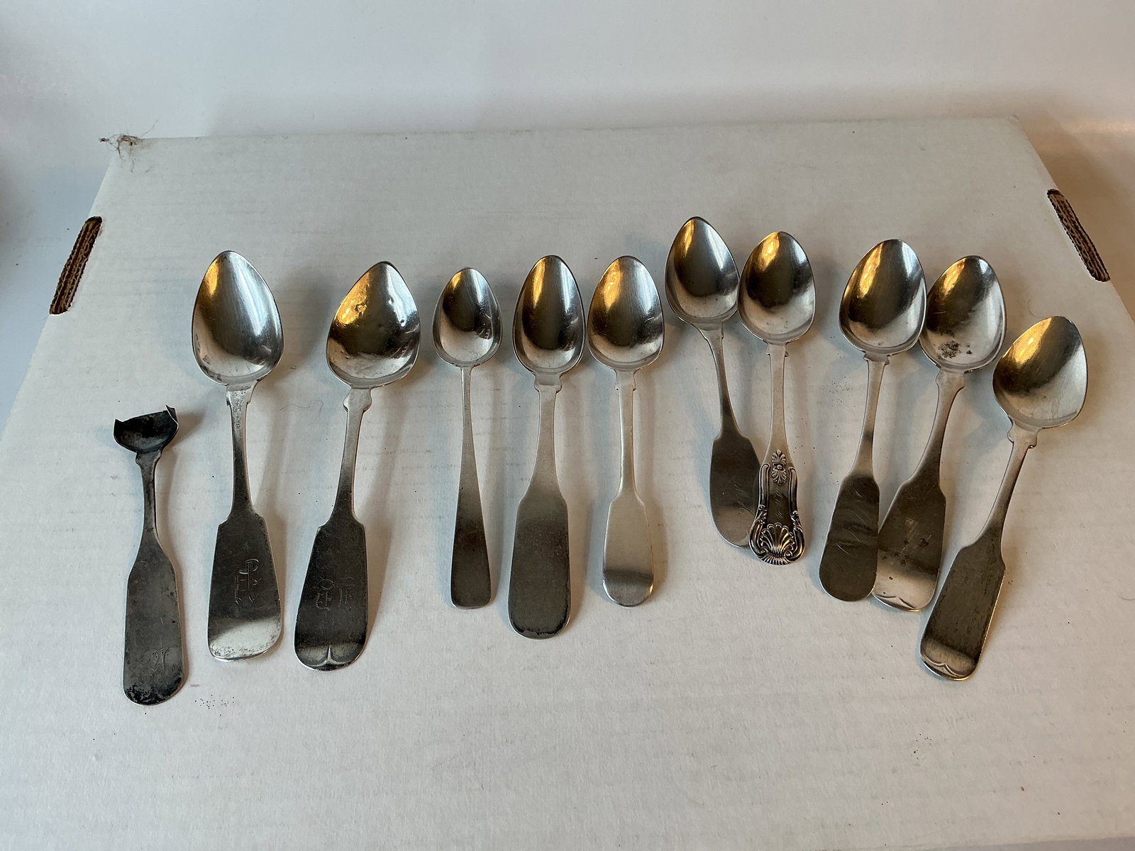 Lot of 10 Coin Silver and 1 Sterling Spoons... (1 of 3)