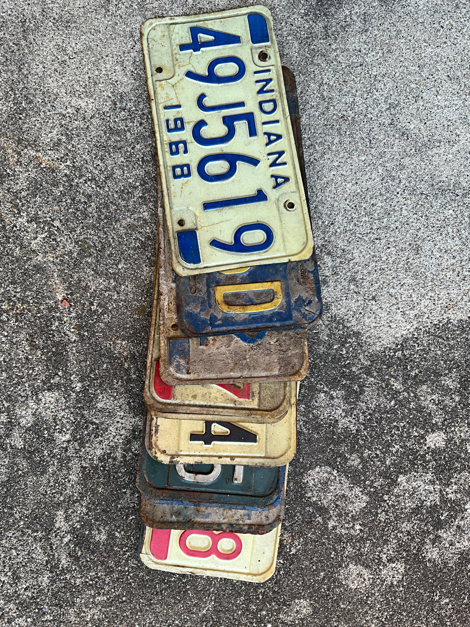Lot of 13 Indiana License Plates, 1960's (1 of 5)