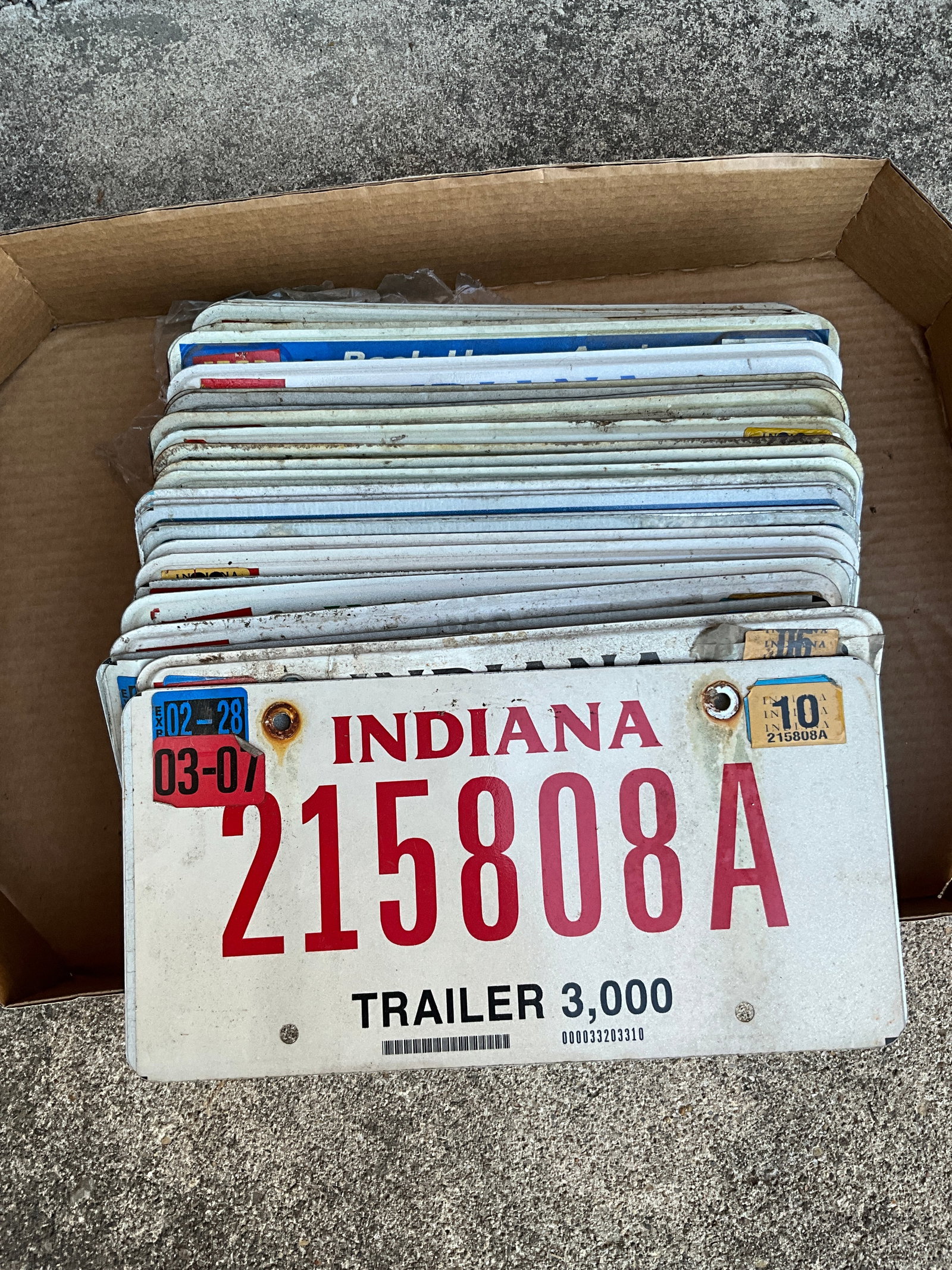 Large Lot of 34 Indiana License Plates, 1990's and 2000's (1 of 9)