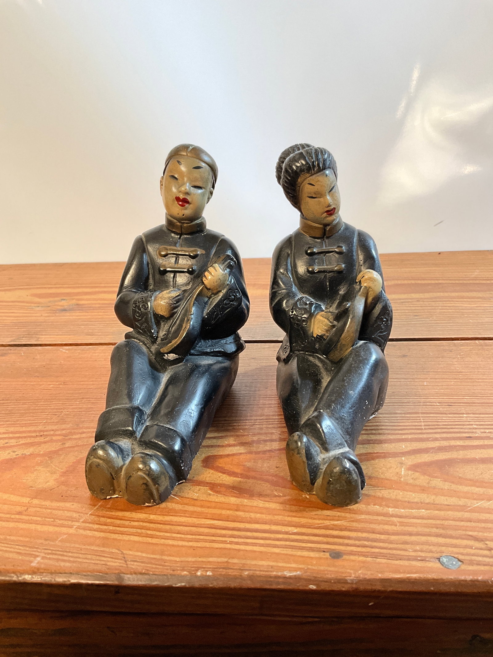 Vintage Pair of Asian Chalk Figurines (1 of 5)