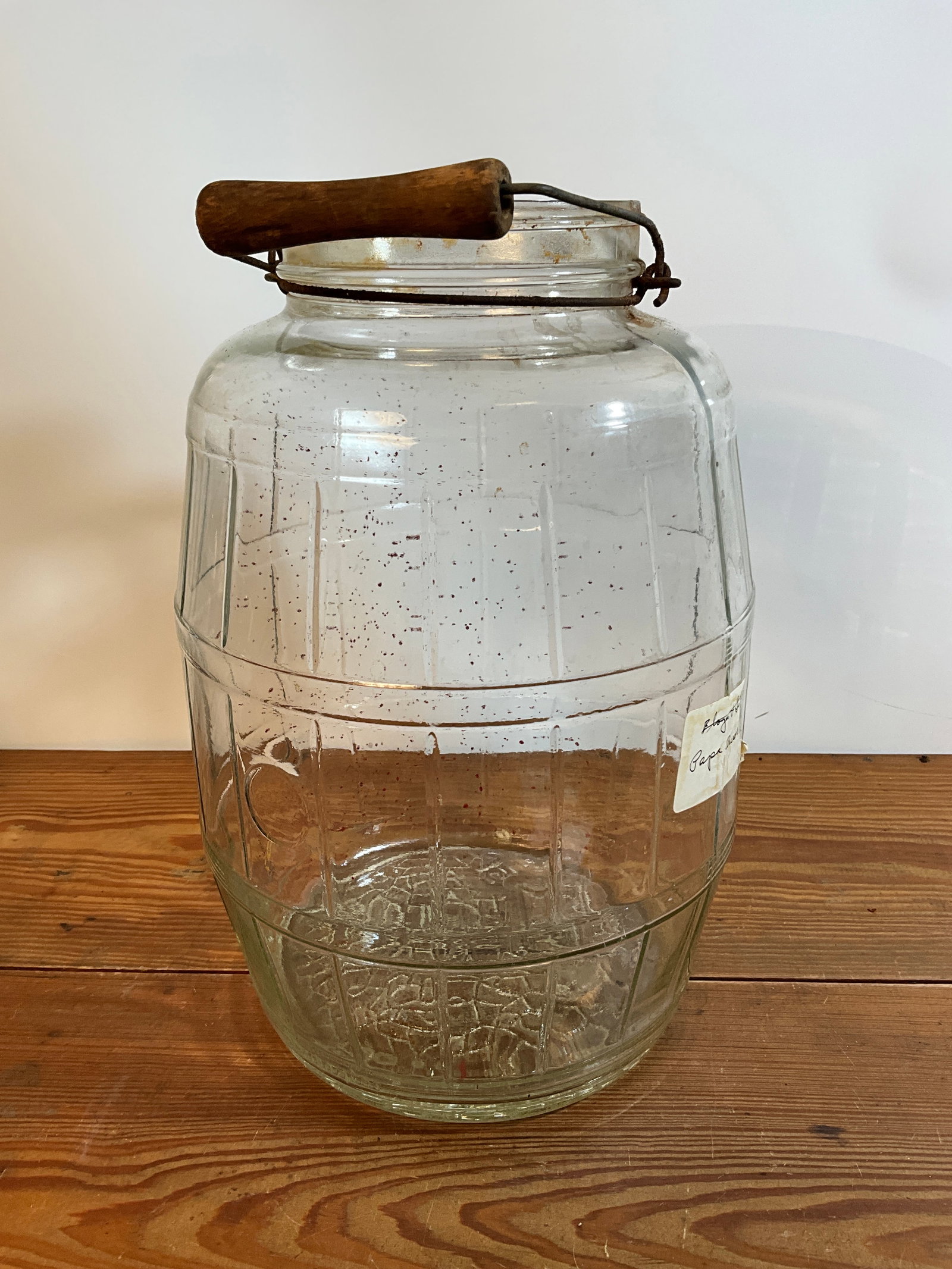 Large Clear Glass Pickle Jar with Handle 7-6-51 Owens Illinois Glass House. (1 of 5)