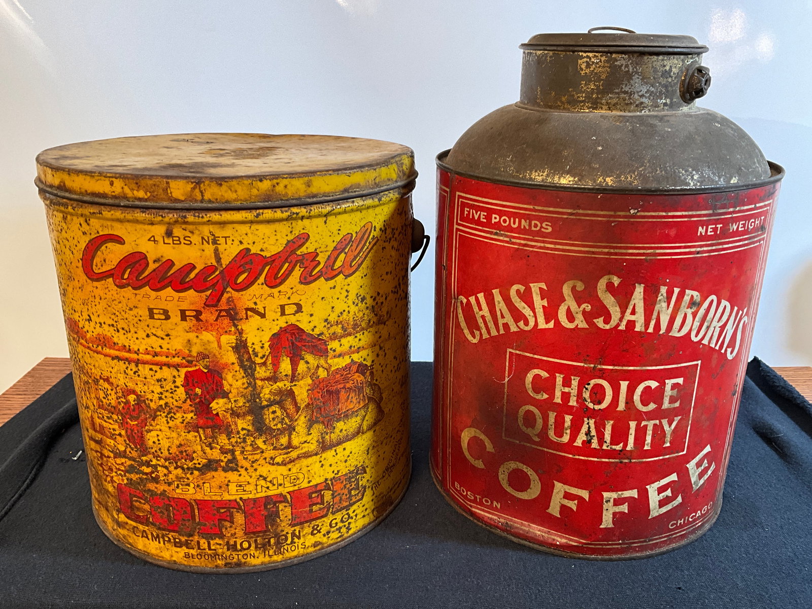 Two Vintage Coffee Tins - Chase & Sanborn's 5# Coffee Tin - Campbell Colton Brand (1 of 6)