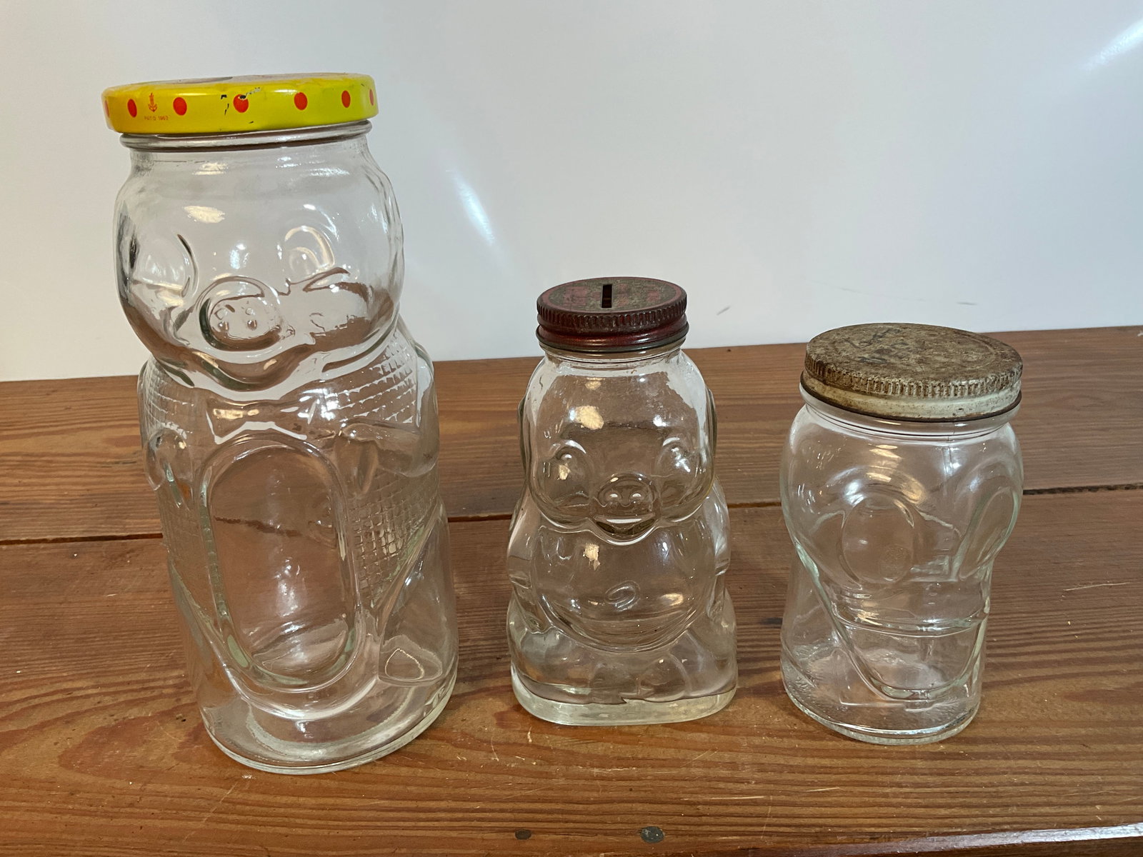 Lot of Three Figural Banks, Two Pigs and a Duck (1 of 3)