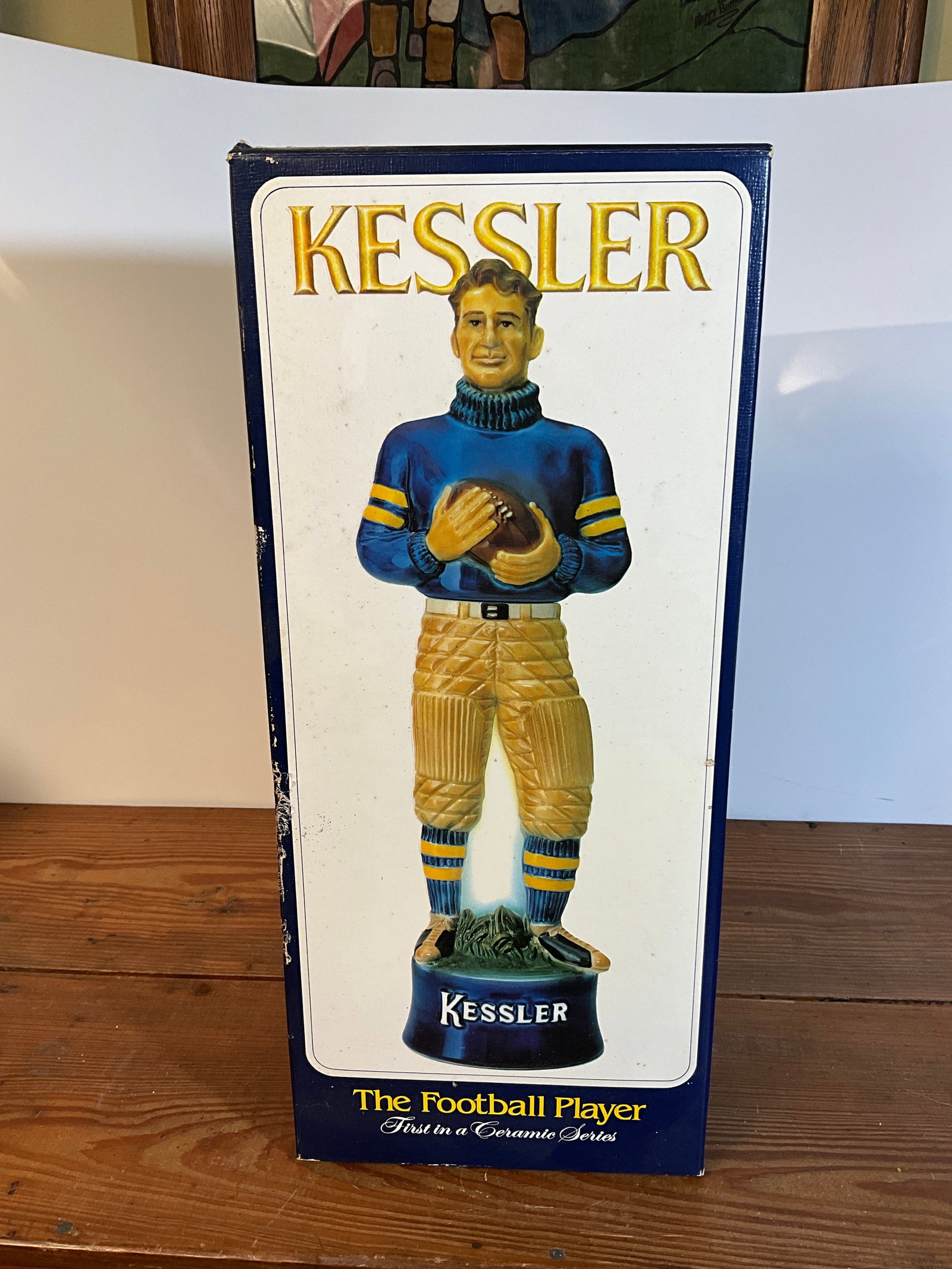 Kessler Decanter, Unopened with Box, Limited Edition, "Spirit of Sports," The Football Player (1 of 5)