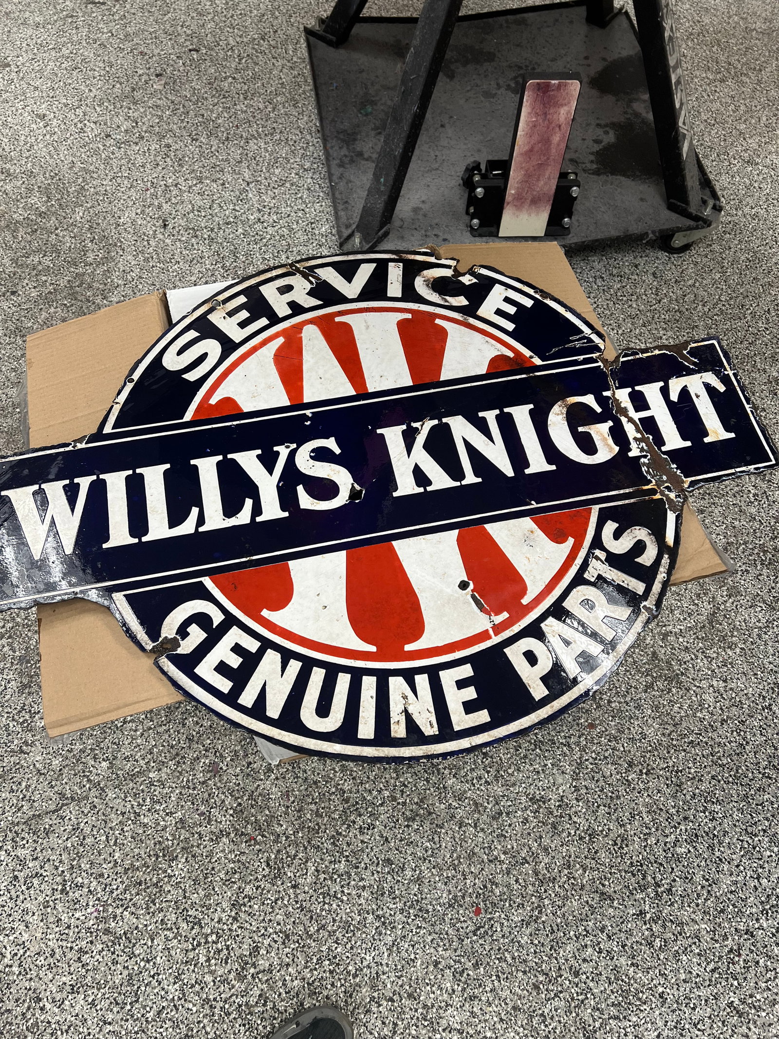 Willys Knight Service Genuine Parts - Double Sided - Original Porcelain Sign (1 of 1)