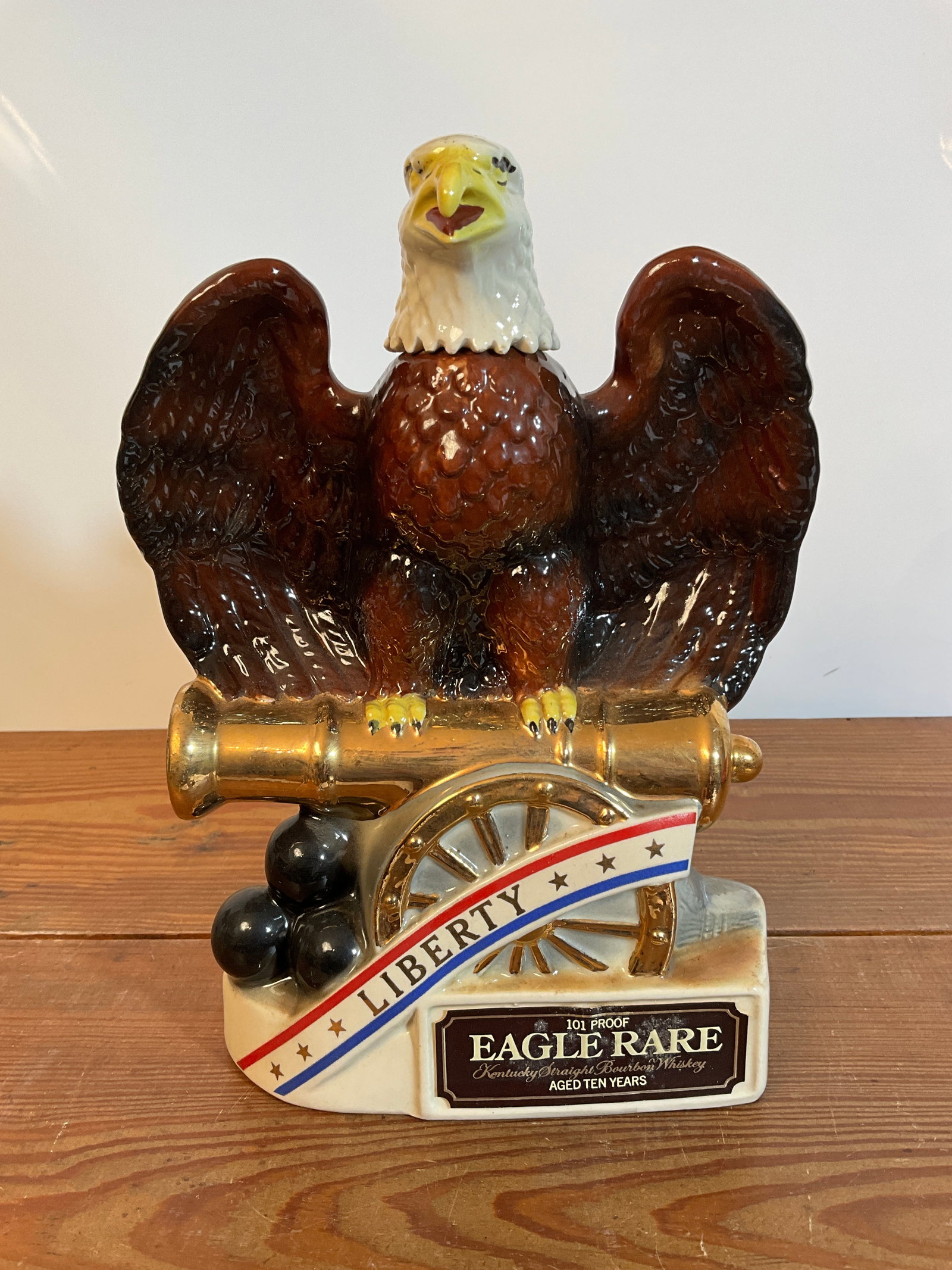 Eagle Rare Whiskey Decanter No. 3 in series, 1981 liberty cannon, used empty (1 of 7)