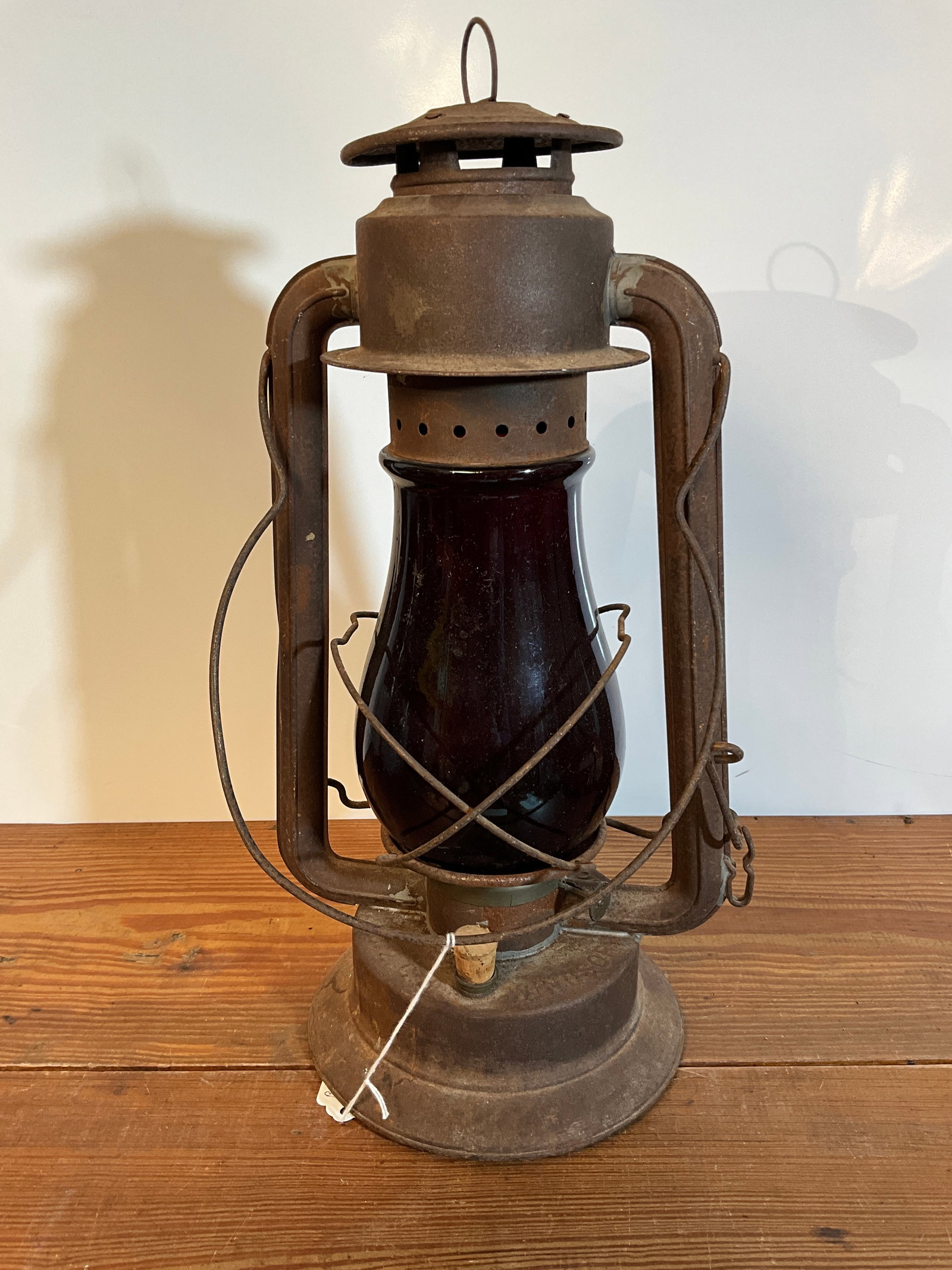 Antique Railroad Lantern with Red Globe - Embury Mfg. Co Rochester, N.Y. (1 of 4)