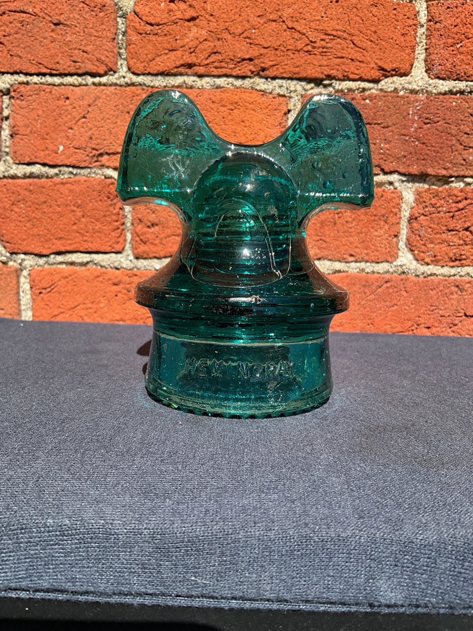 Deep Hemingray Blue-Green No. 60 - Mickey Mouse Insulator with pointed Drips (1 of 10)