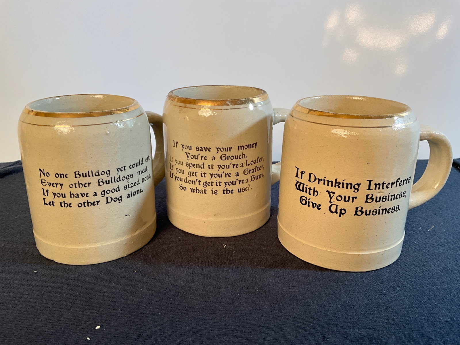Lot of Three Stoneware Root Beer Mugs, Wisdom Mugs (1 of 8)
