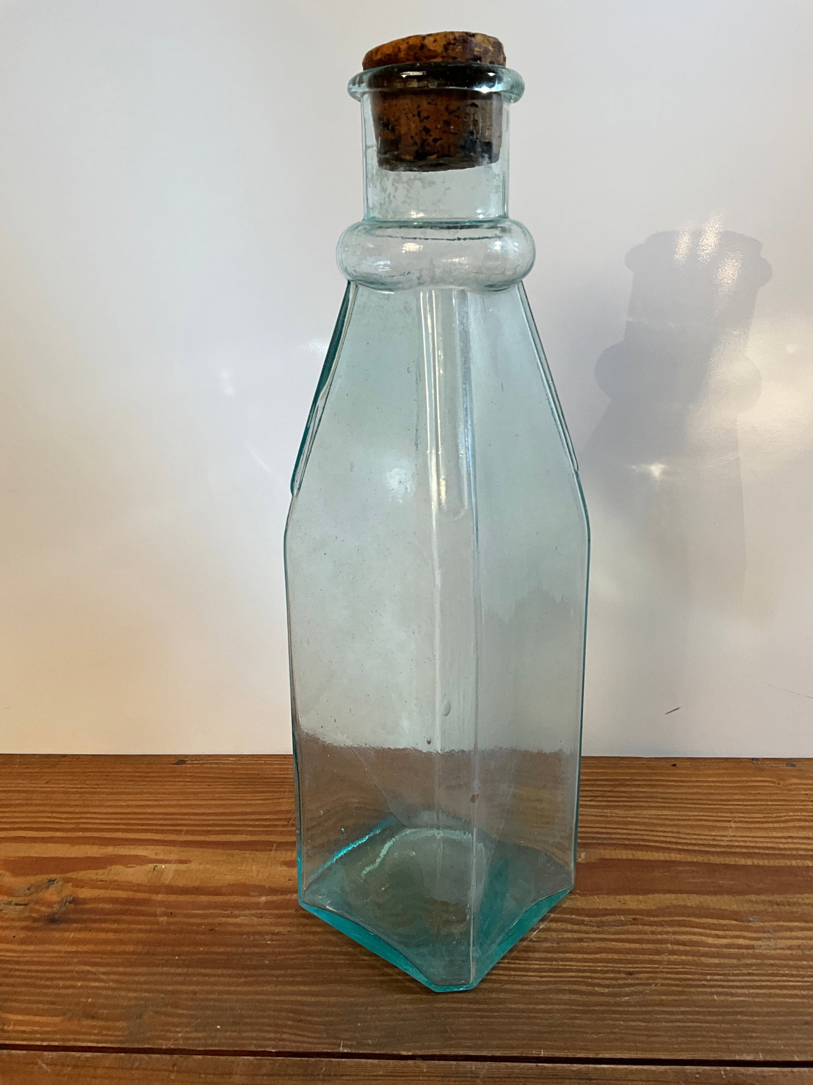 Large Un-Embossed Pickle, Late 1860s or 1870s - 13.5" Tall, Aqua, Hinge Mold Smooth Base (1 of 8)