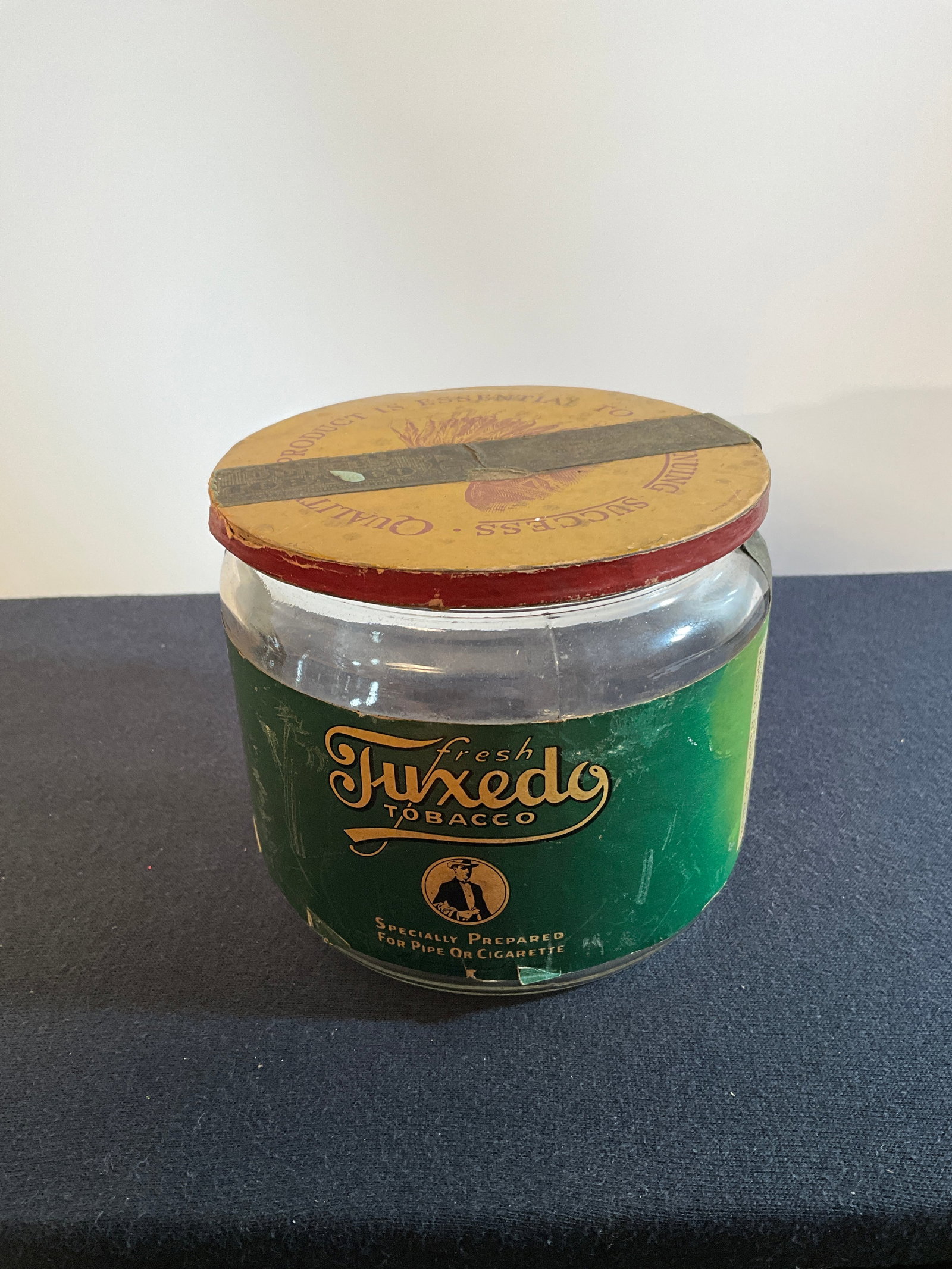 Tuxedo Tobacco Jar with Label and Tax Stamp 1926 (1 of 6)