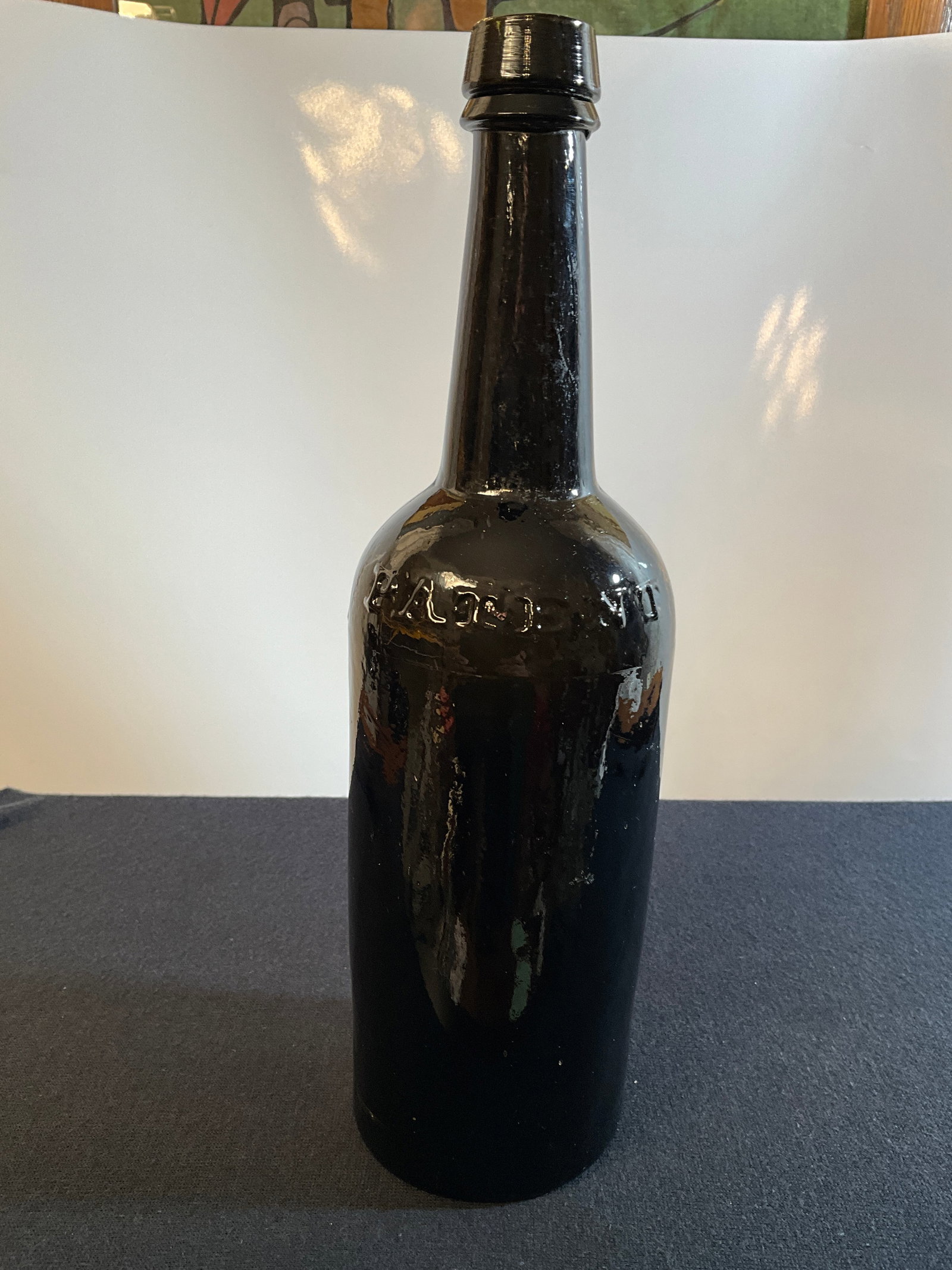 Dark Olive Green(Black) Bottle Embossed with "Patent". Most Likely a Whiskey Bottle. (1 of 9)