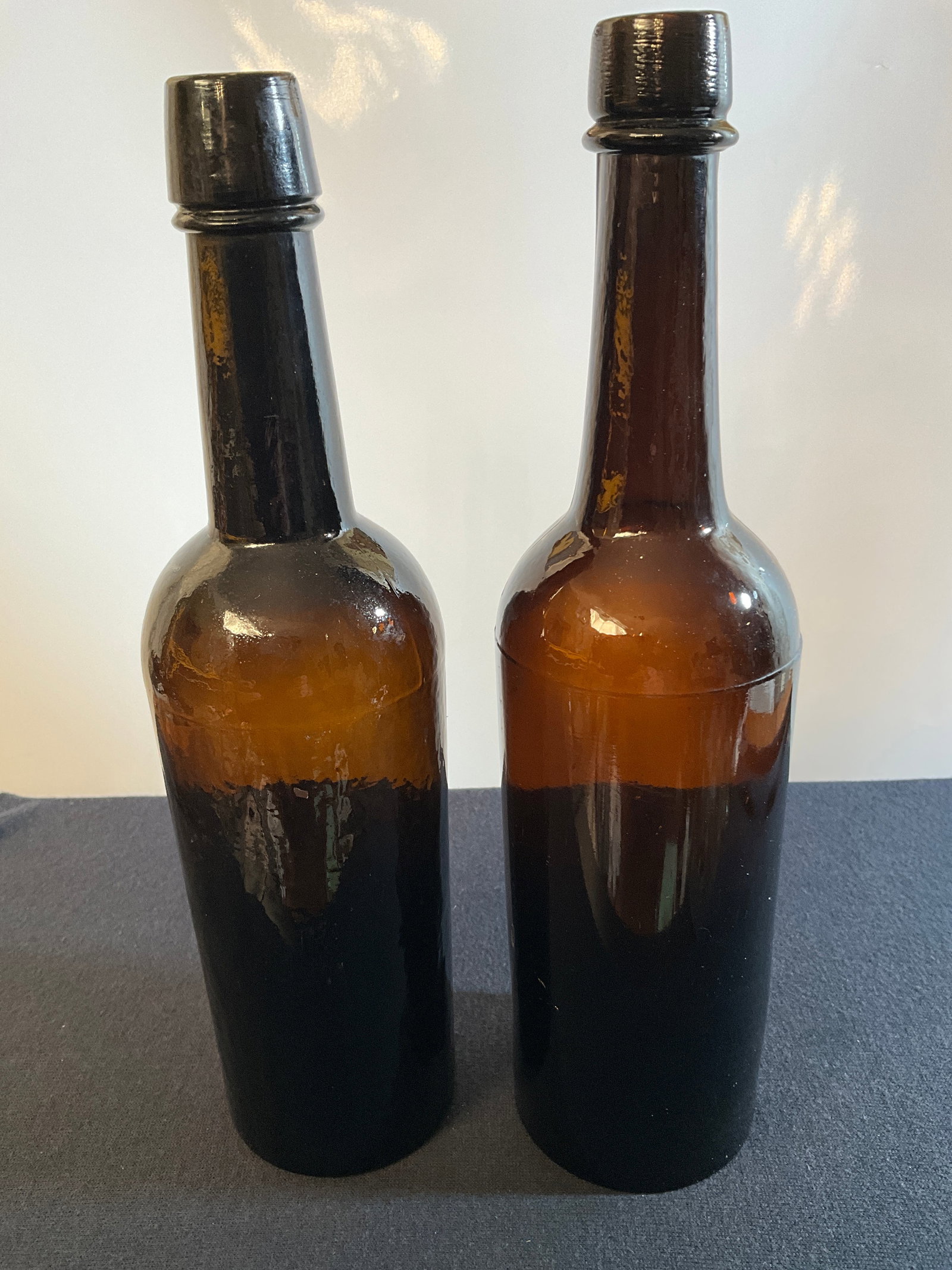 Two Early Three-Part Mold Whiskey Bottles, MINT (1 of 9)