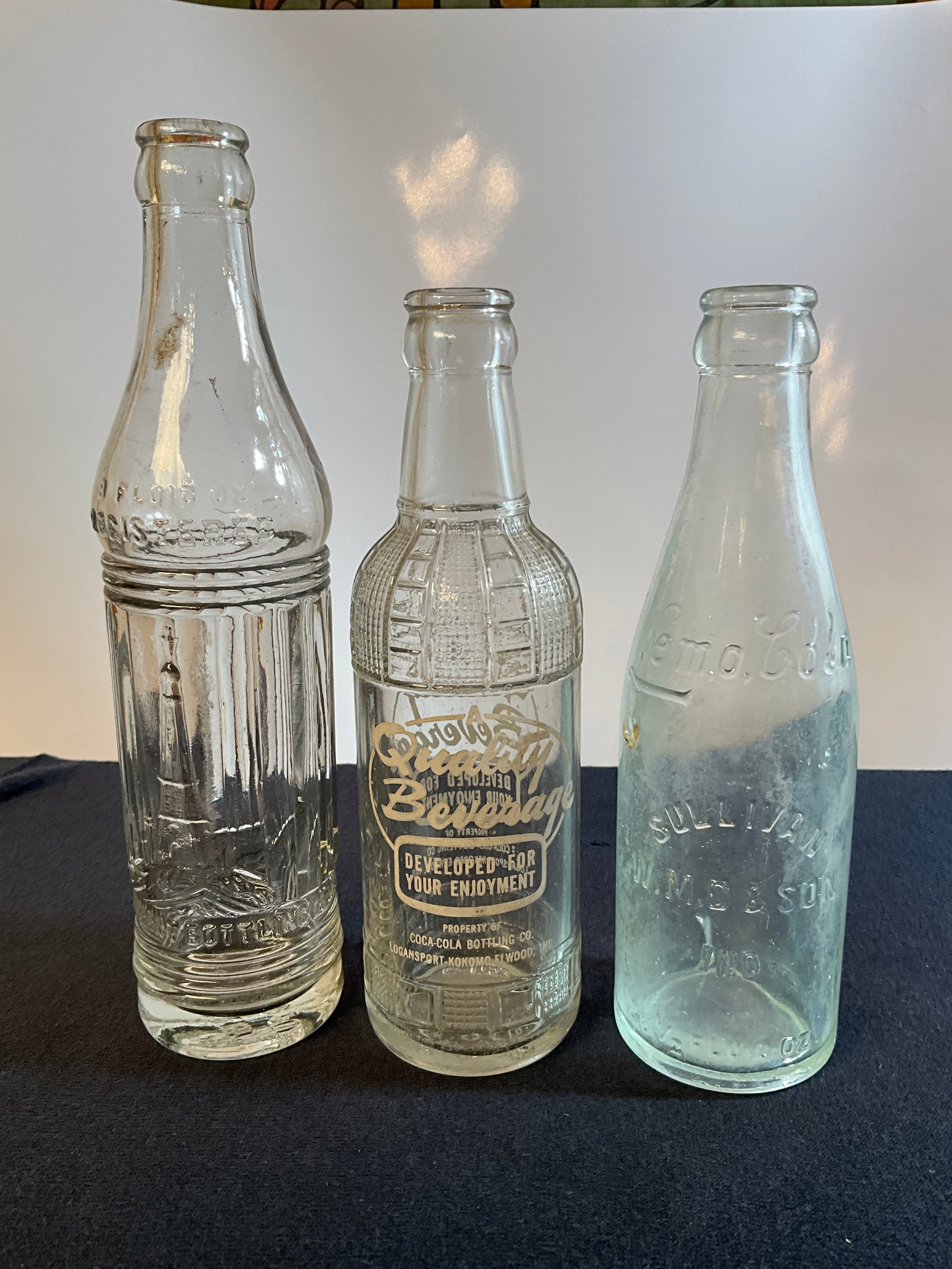 Lot of Three Miscellaneous Soda Pop Bottles, Indianapolis, Sullivan, and Elwood, Indiana (1 of 8)