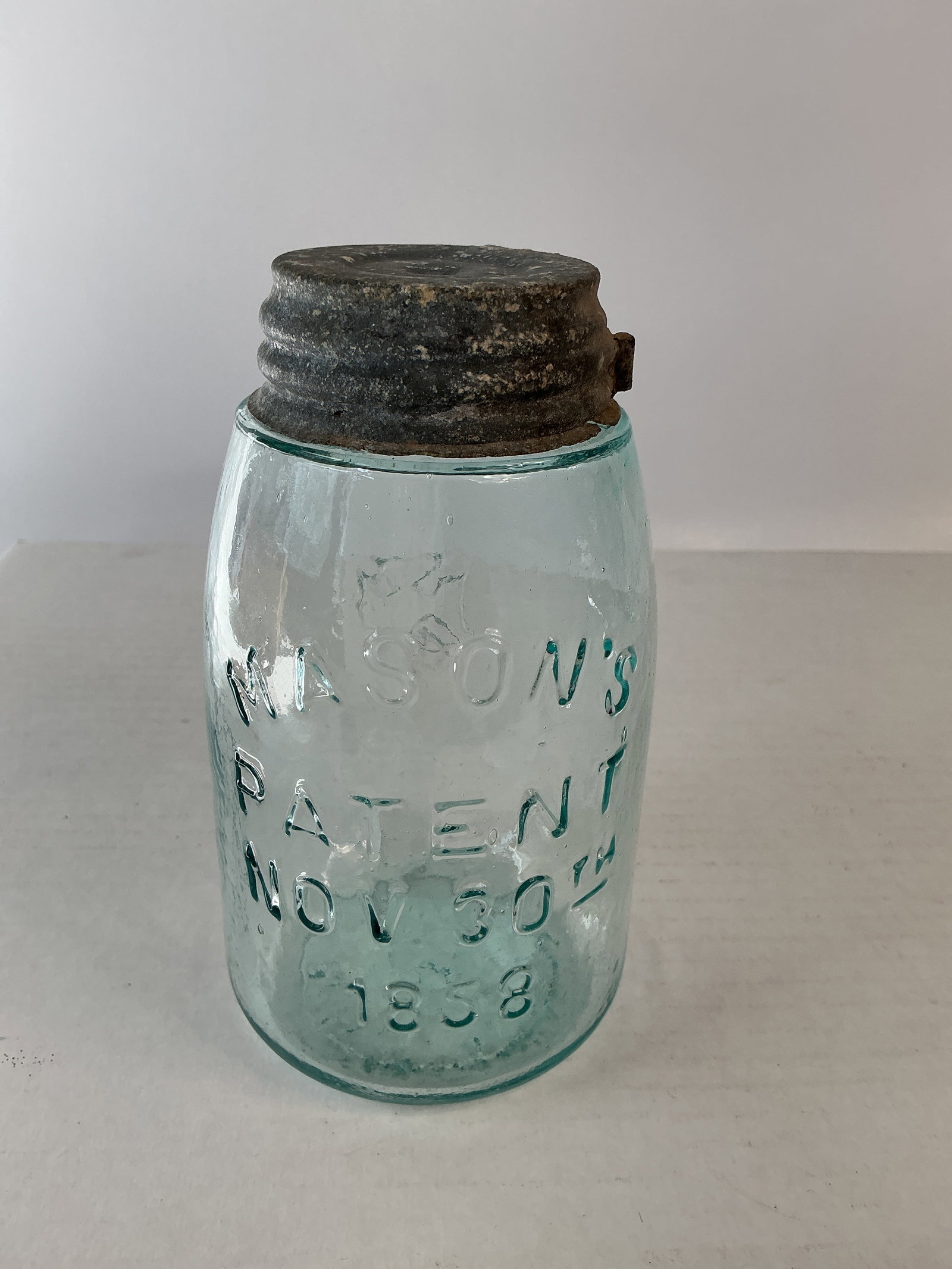 Midget Mason Jar - Mason's Patent Nov 30th 1858 - Hero Cross Reverse (1 of 3)