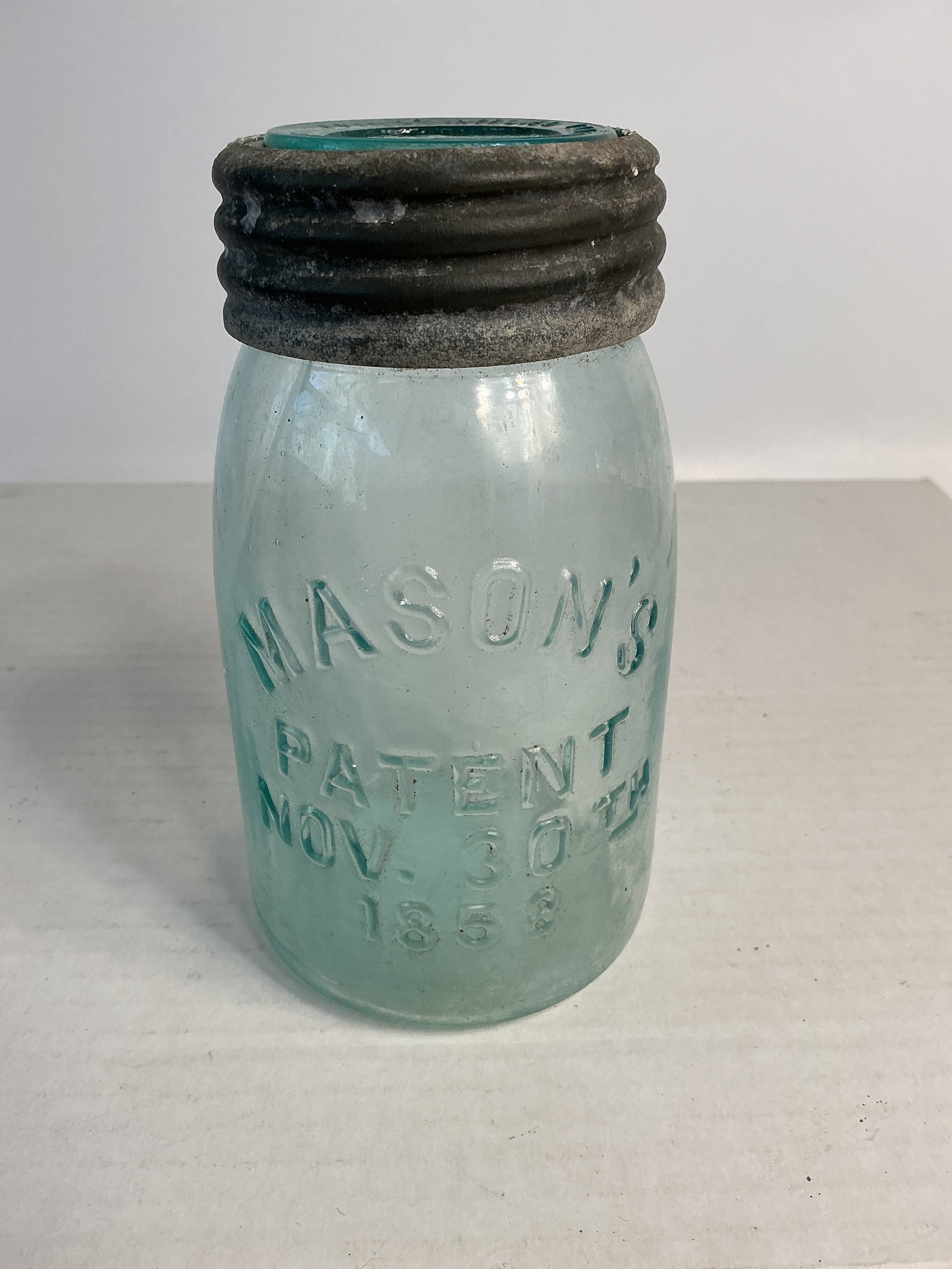 Midget Mason Improved Jar - Mason's Patent Nov. 30 TH 1858. (1 of 3)