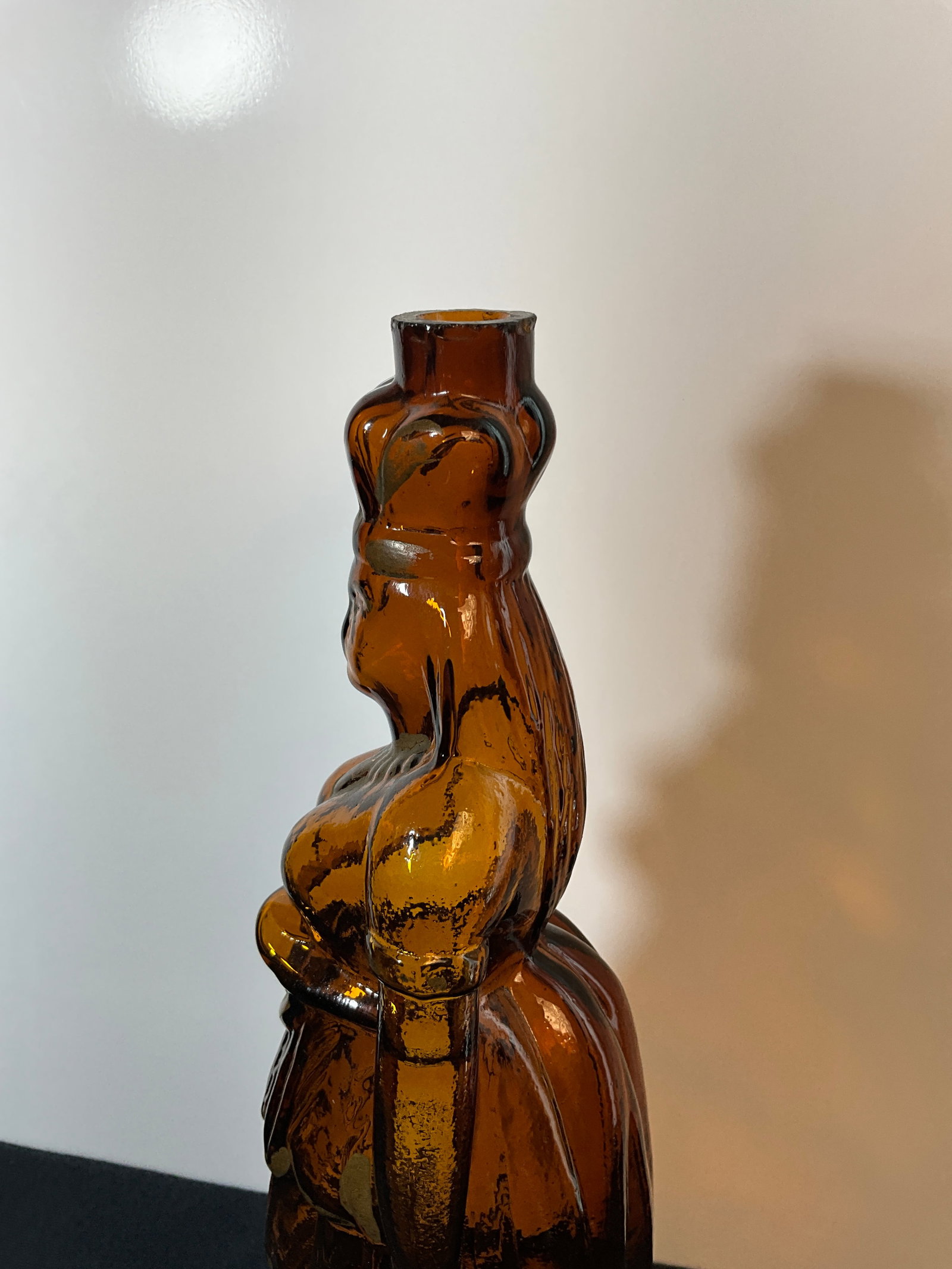 Early 1870s Brown's Celebrated Indian Herb Bitters Bottle with Original Paint, Figural Queen Bitters - 10