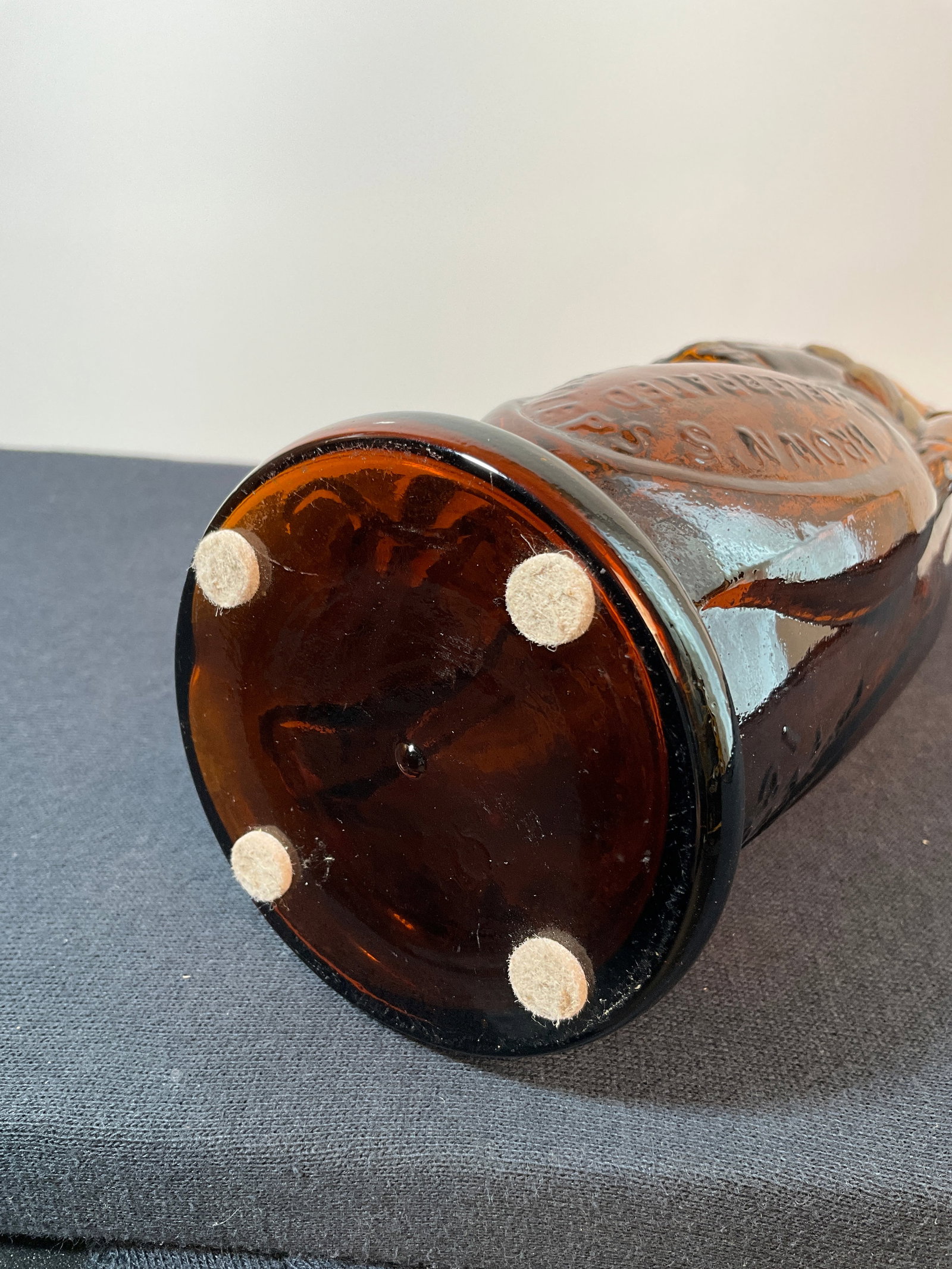 Early 1870s Brown's Celebrated Indian Herb Bitters Bottle with Original Paint, Figural Queen Bitters - 11
