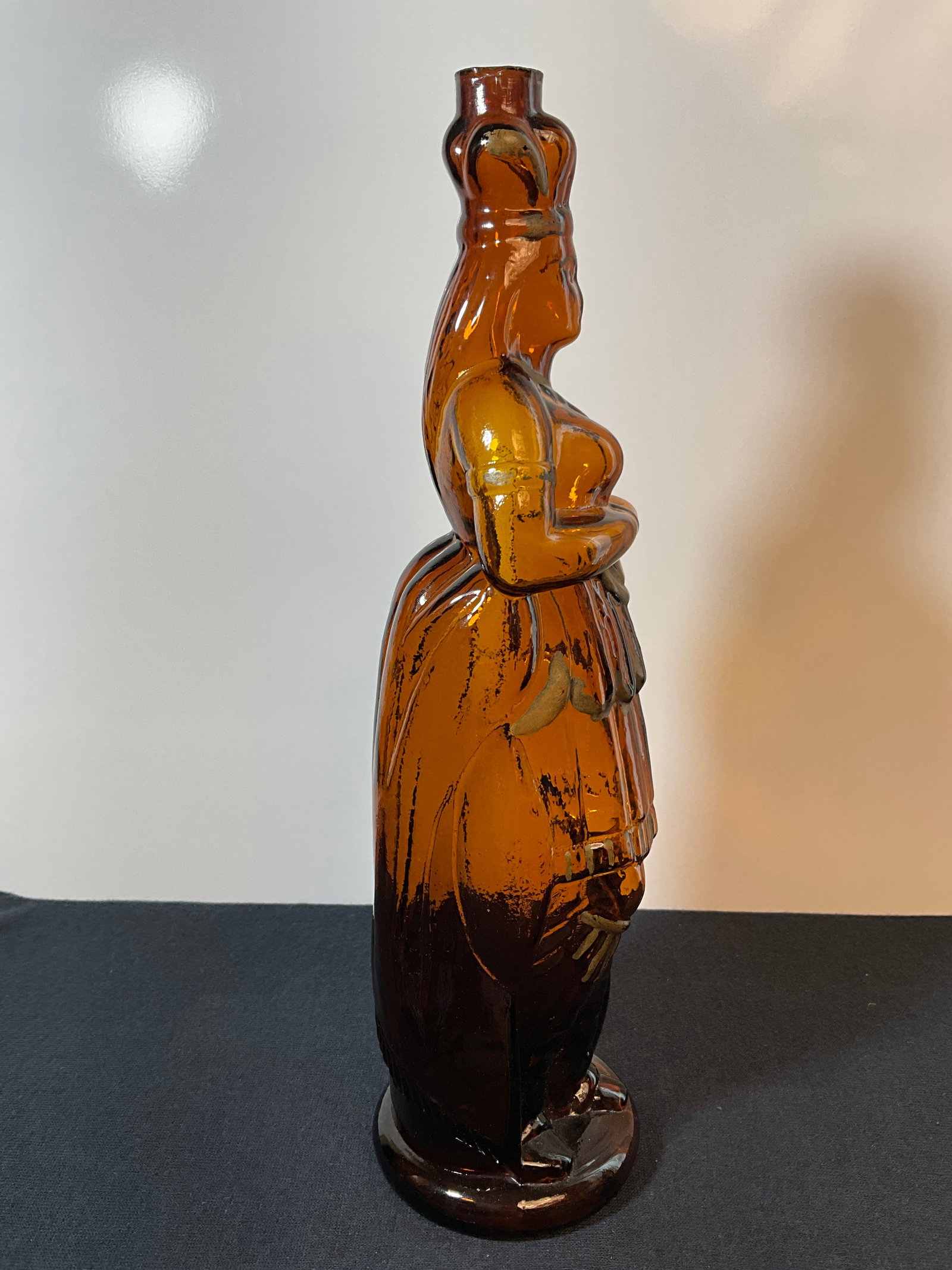 Early 1870s Brown's Celebrated Indian Herb Bitters Bottle with Original Paint, Figural Queen Bitters - 6