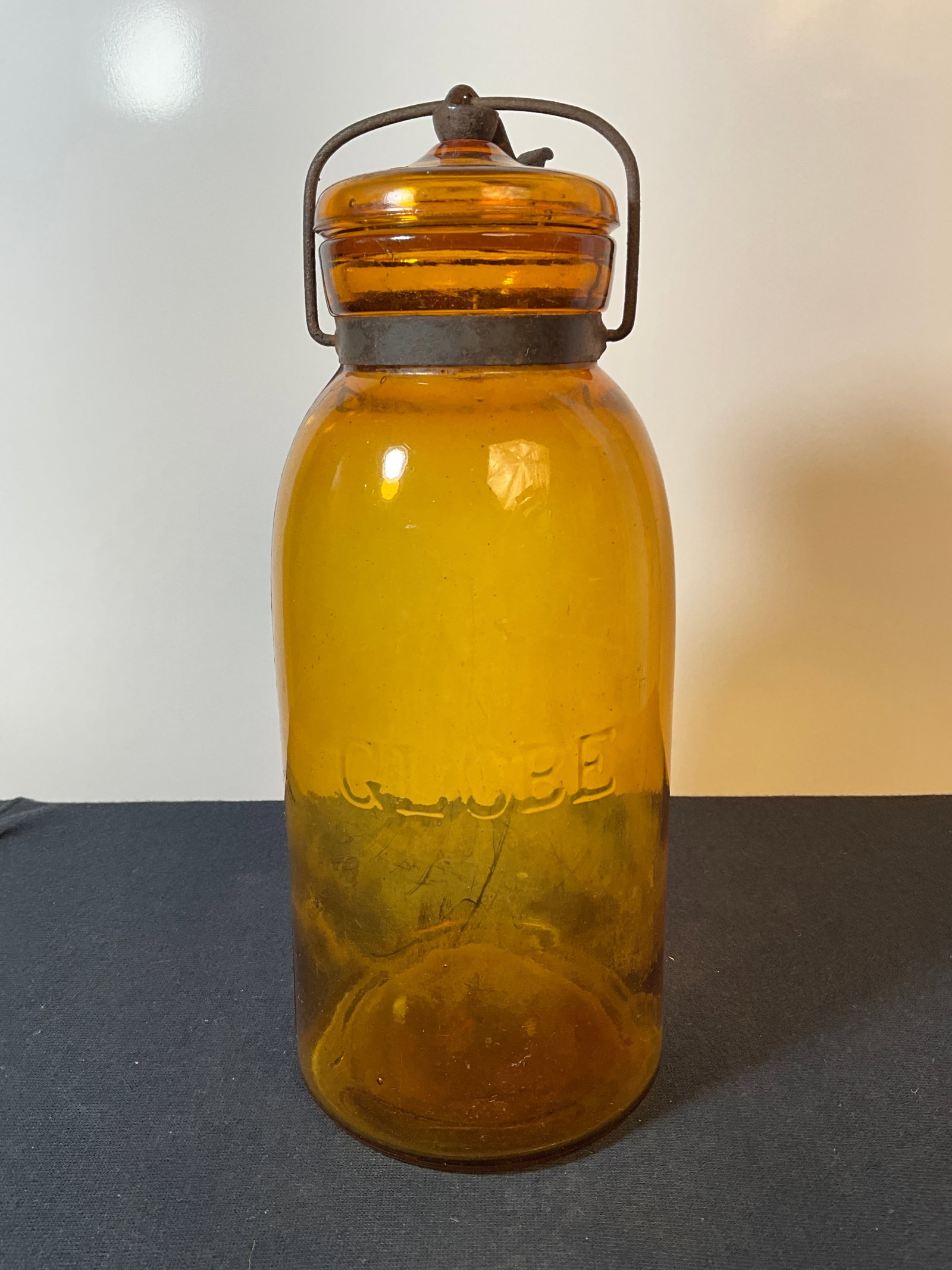 Amber Globe Fruit Jar - Half Gallon - Lite Amber - No Damage (1 of 11)
