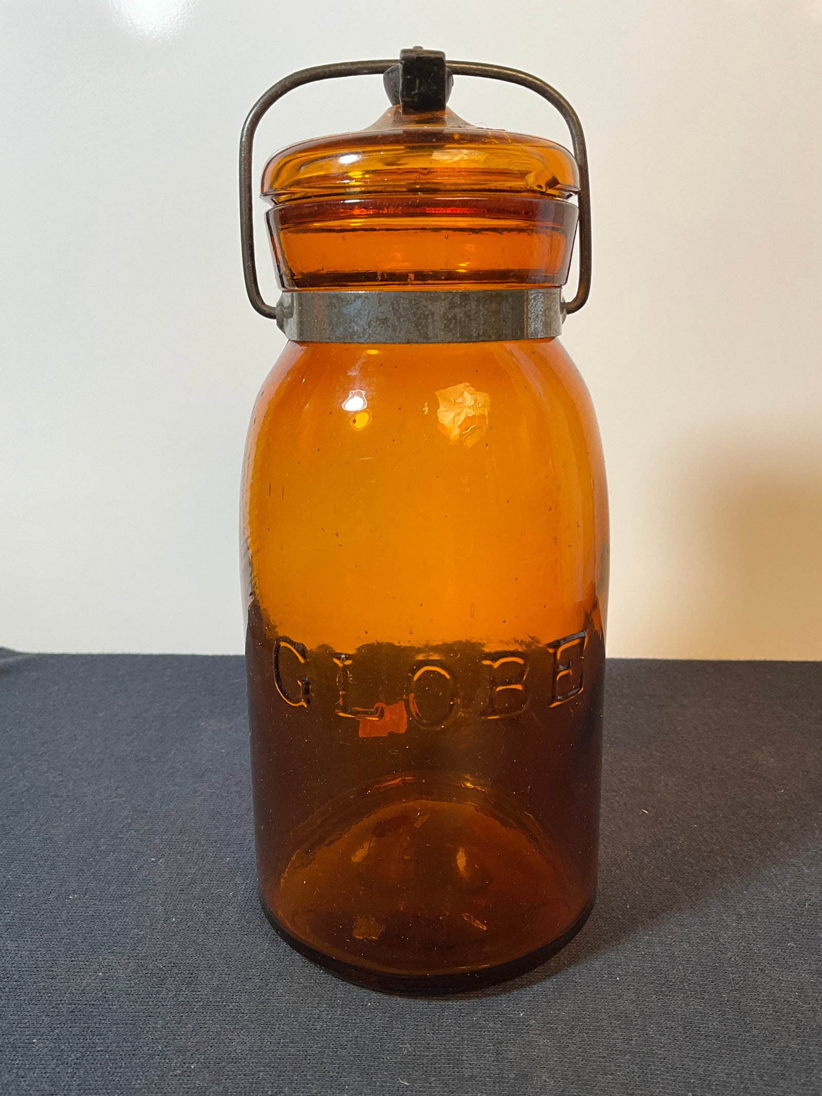 Amber Globe Fruit Jar - Quart - Dark Amber - No Damage (1 of 13)